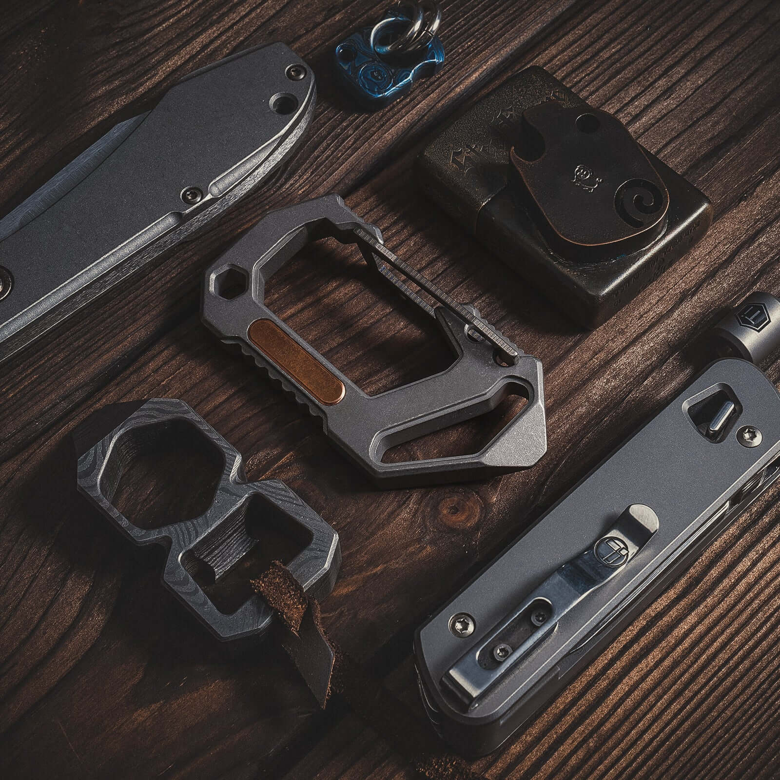 KU03 Titanium EDC 6 in 1 Multi-tool Quick Release Carabiner