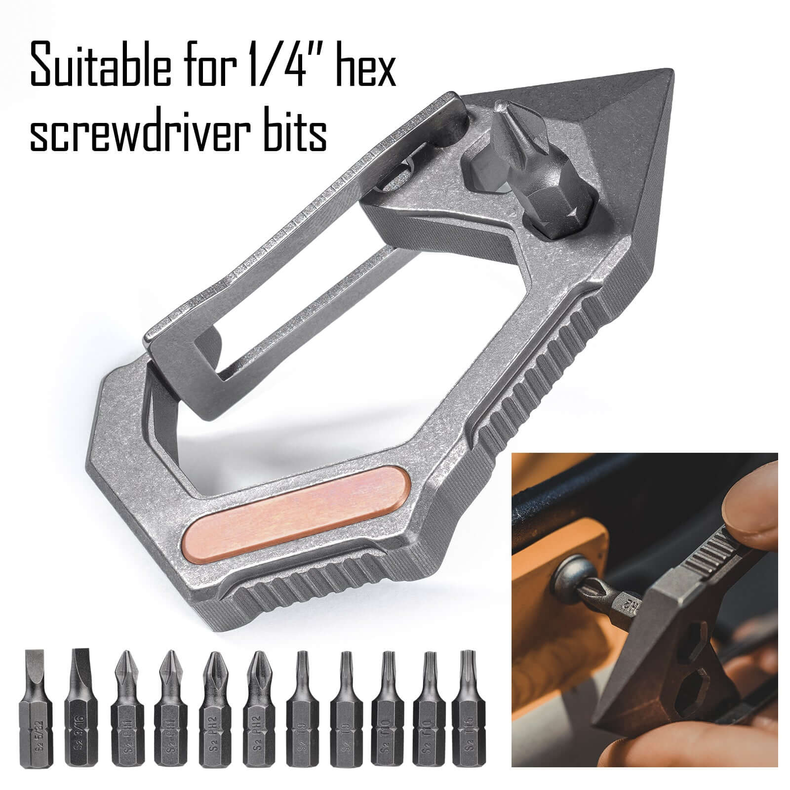 KU02 Ti-6Al-4V Carabiner Clip with Pry Bar