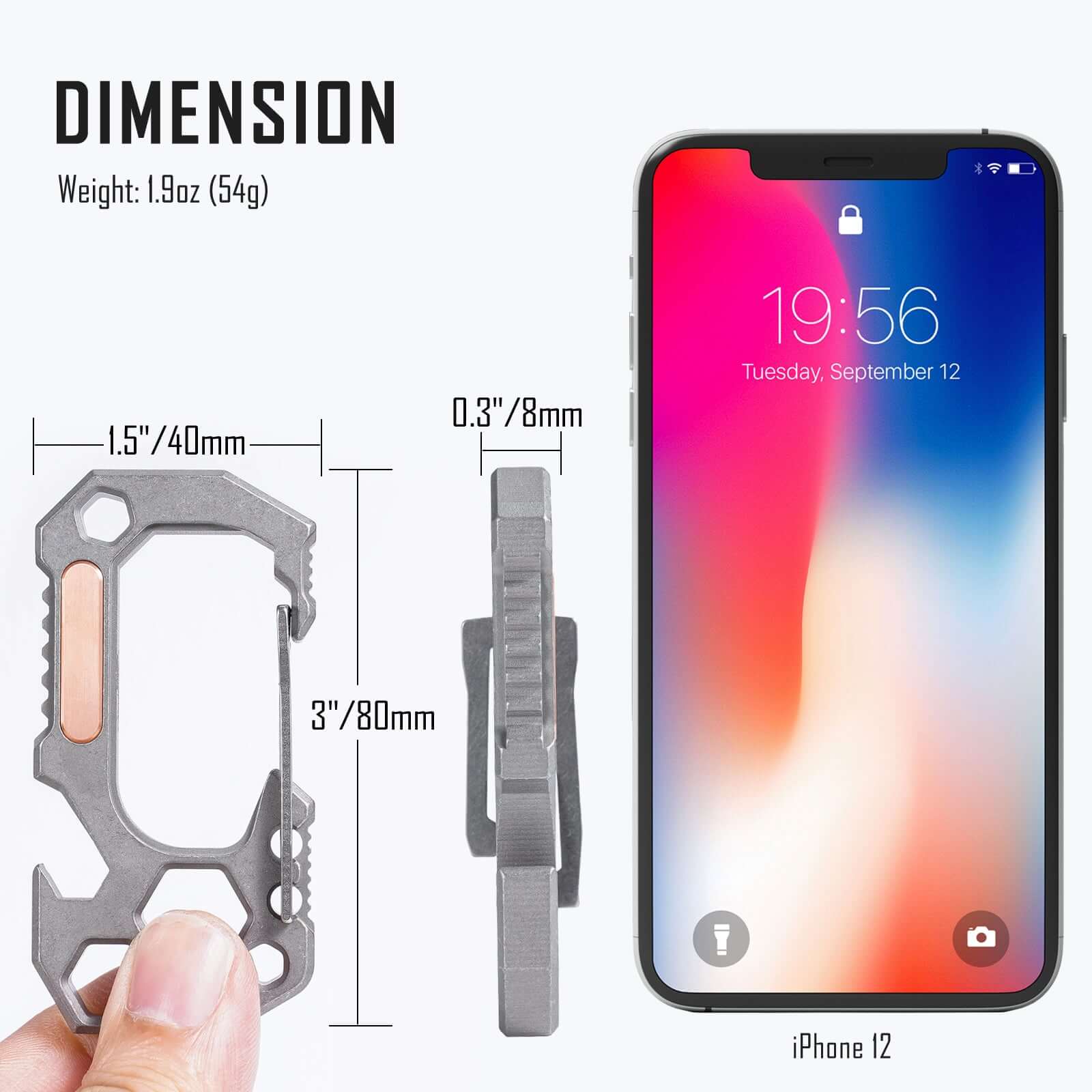 KU01 Titanium Alloy Carabiner Clip with Wrench