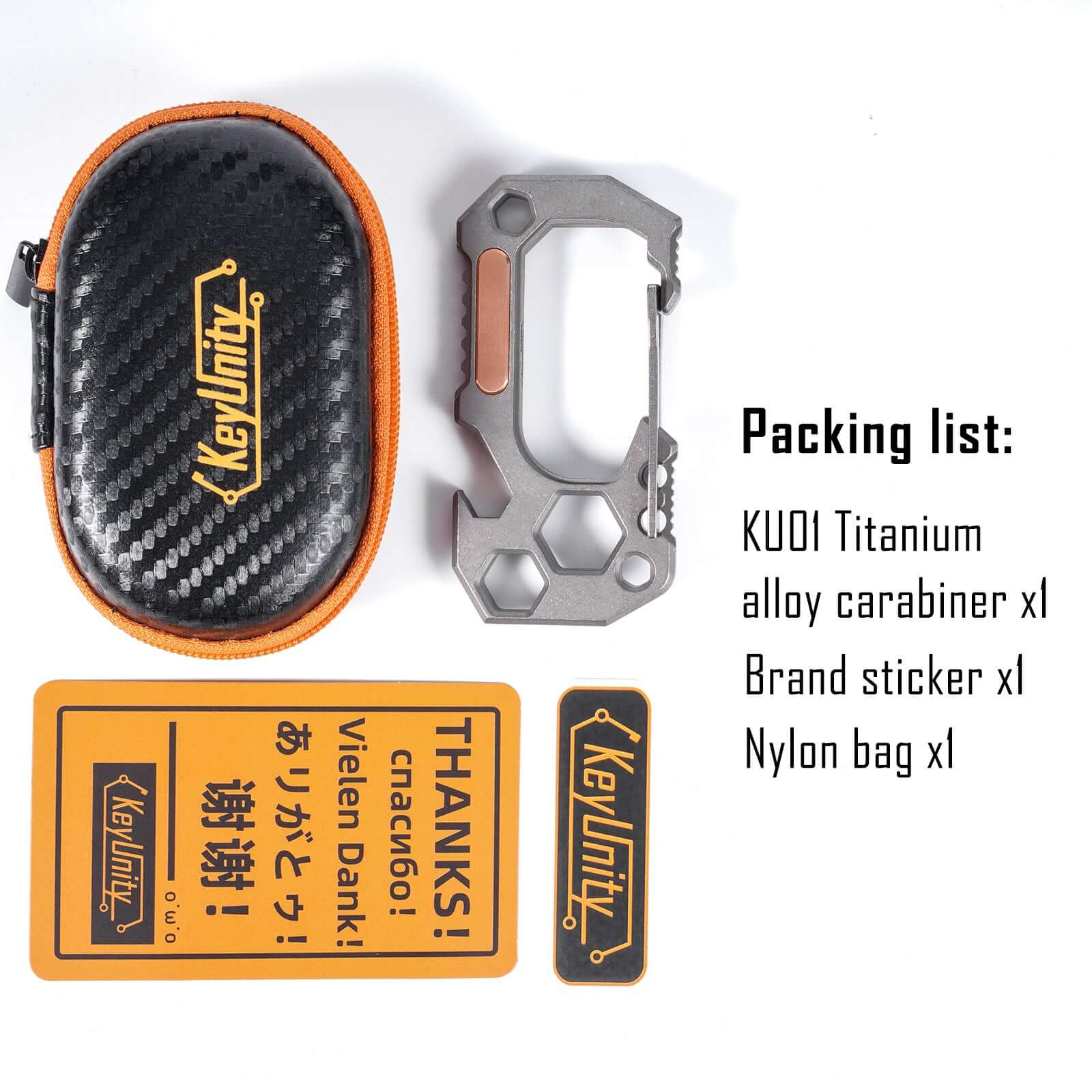 KU01 Titanium Alloy Carabiner Clip with Wrench