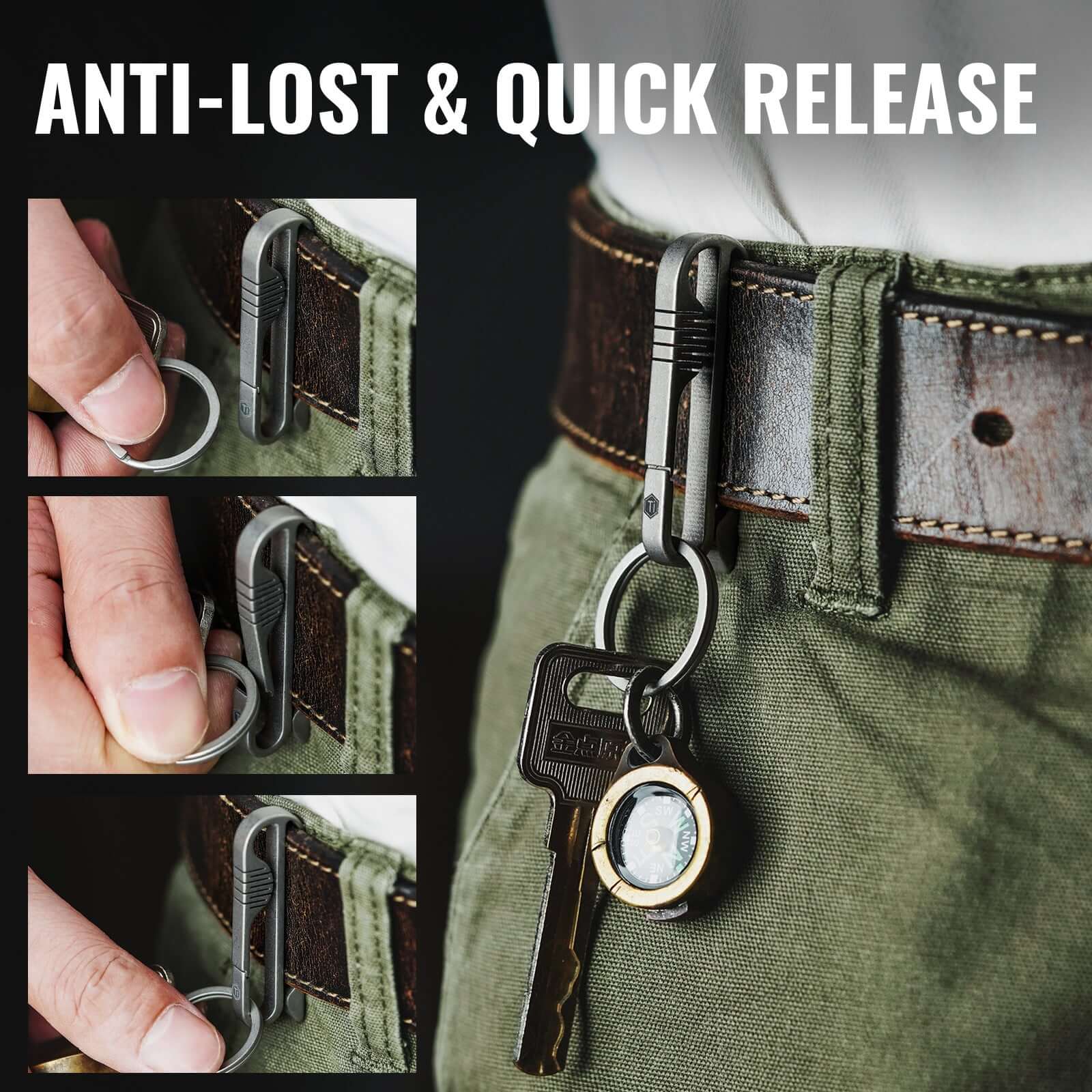KM03 Titanium Alloy Belt Loop Keychain Clip