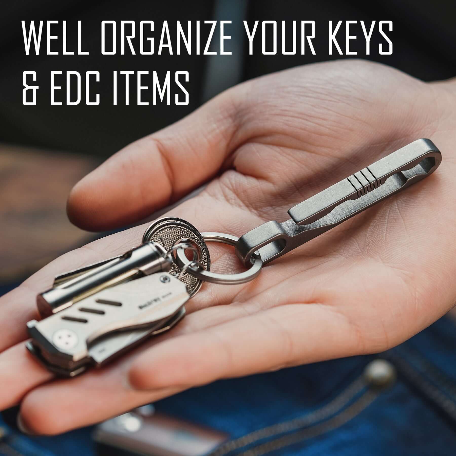 KM07 Titanium Belt Clip Keychain