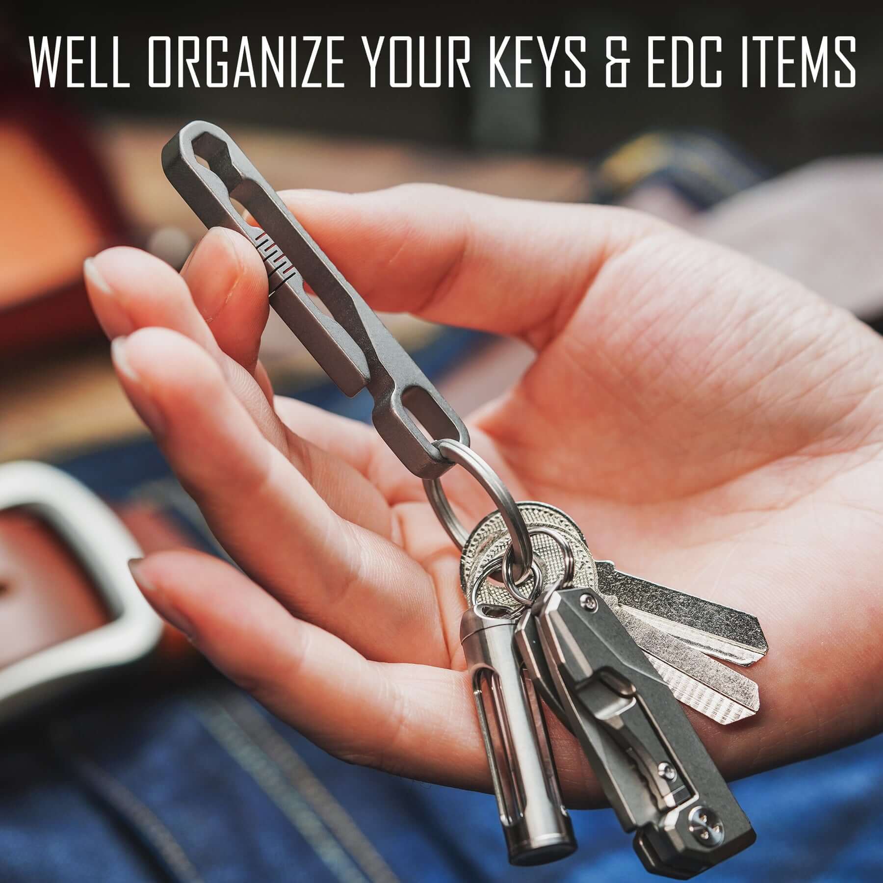 KM07 Titanium Belt Clip Keychain