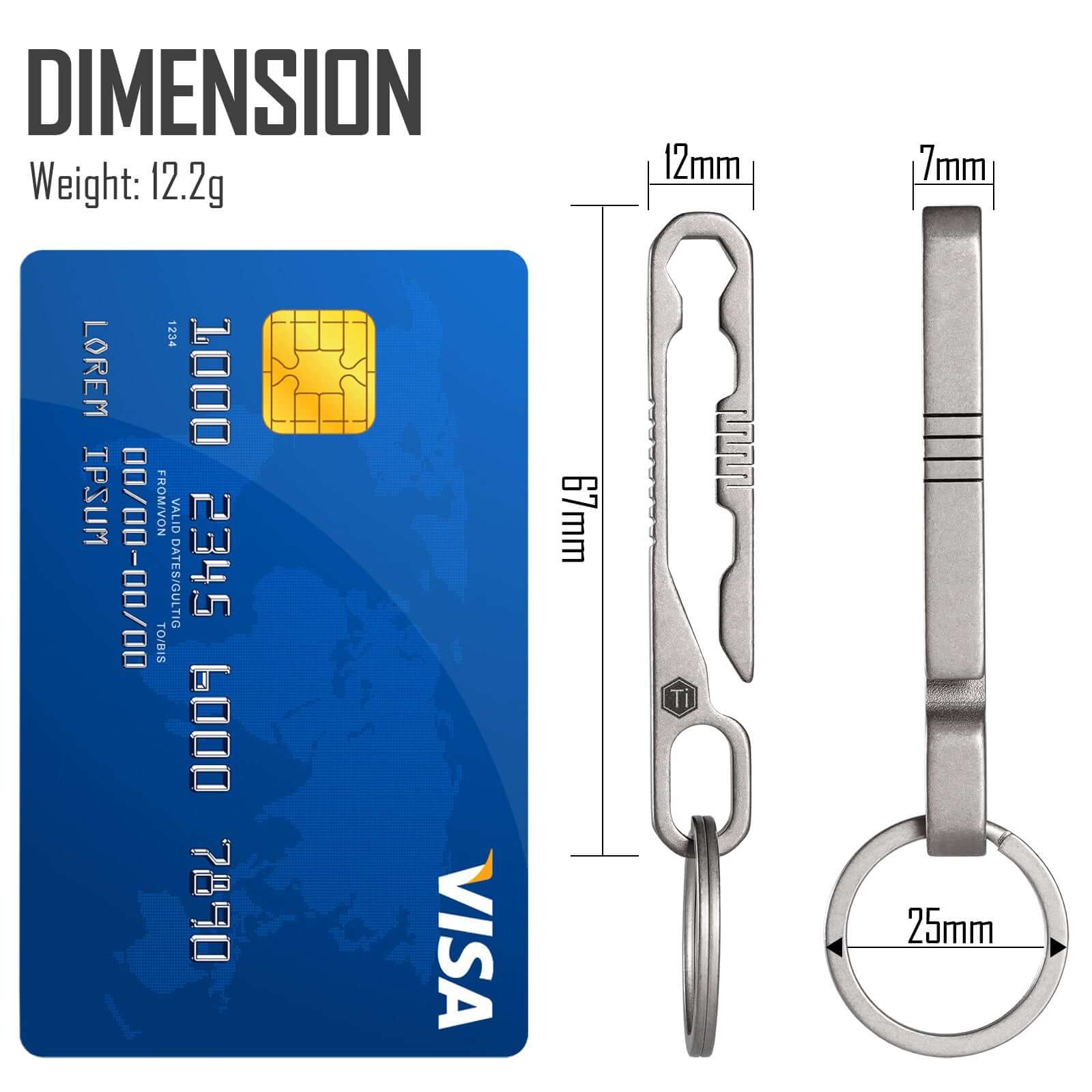 KM07 Titanium Belt Clip Keychain