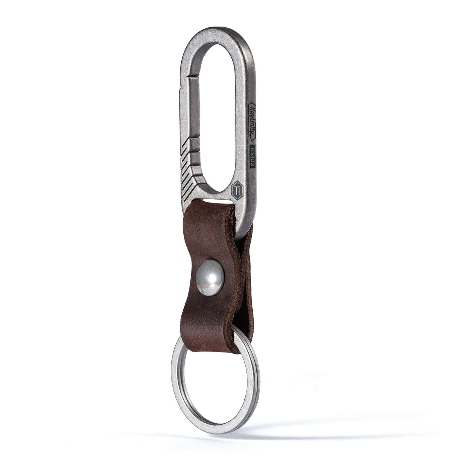 KeyUnity KM02 Titanium Alloy Keychain Clip with Leather
