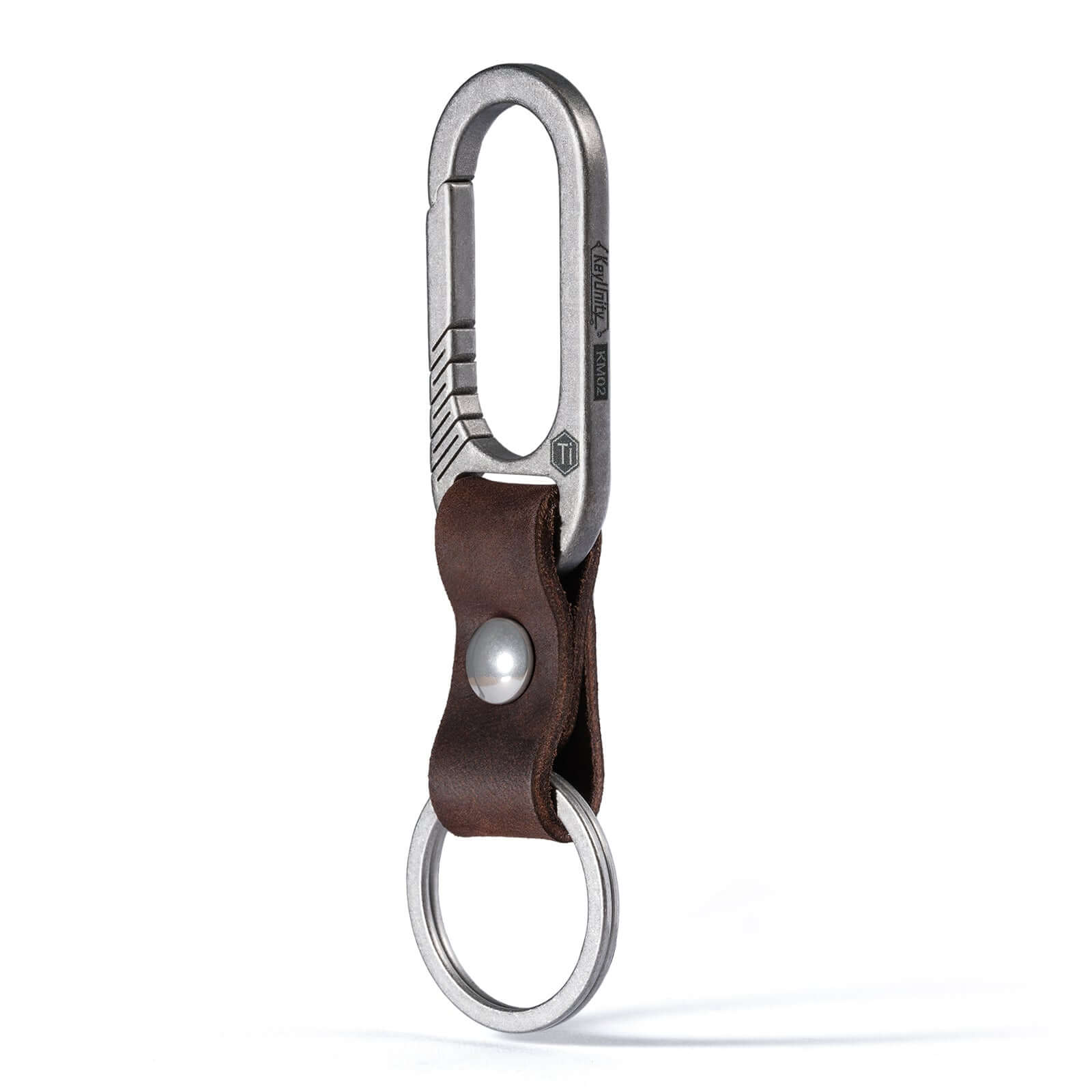 KM02 Titanium Alloy Keychain Clip with Leather