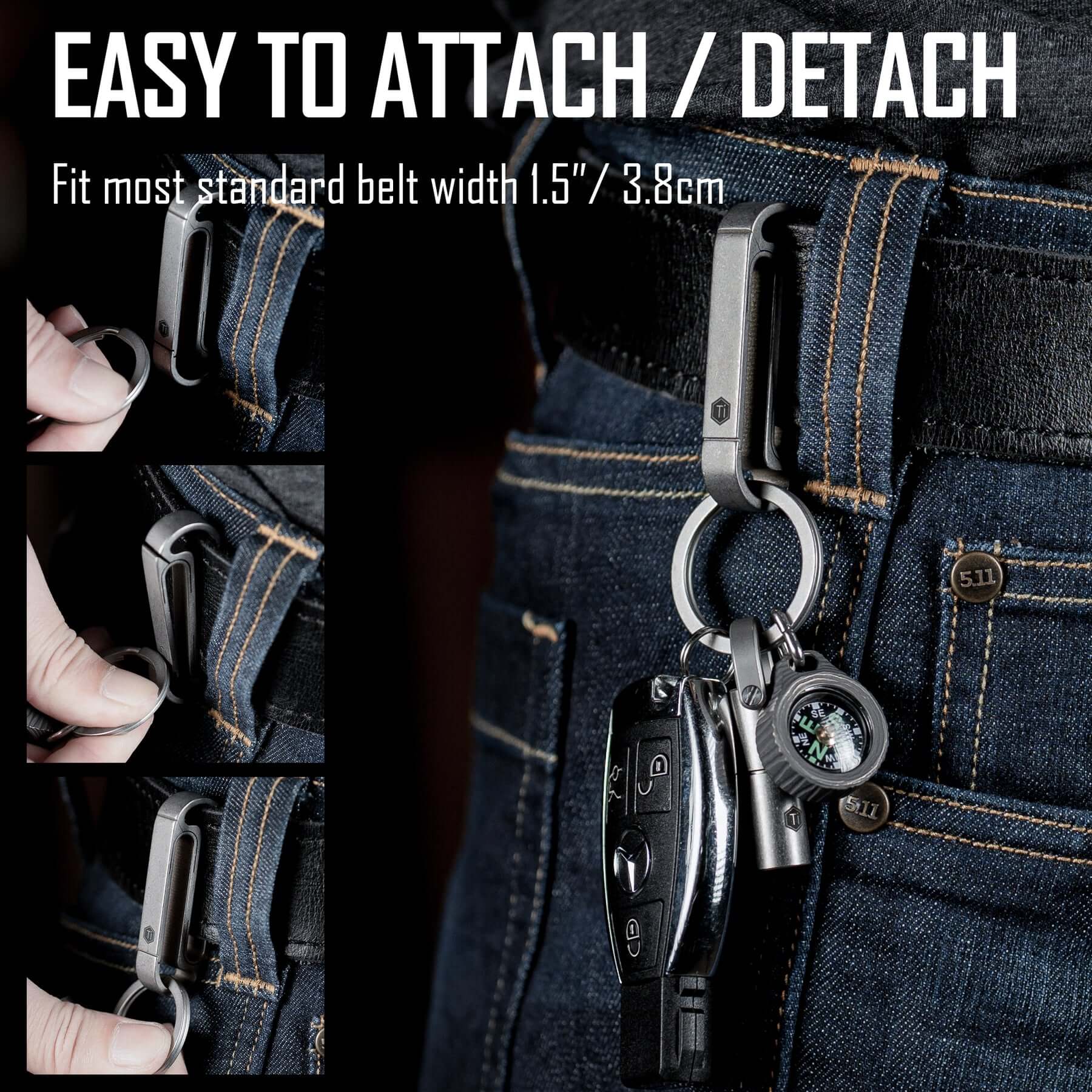 KM10 Titanium Alloy Keychain Clip