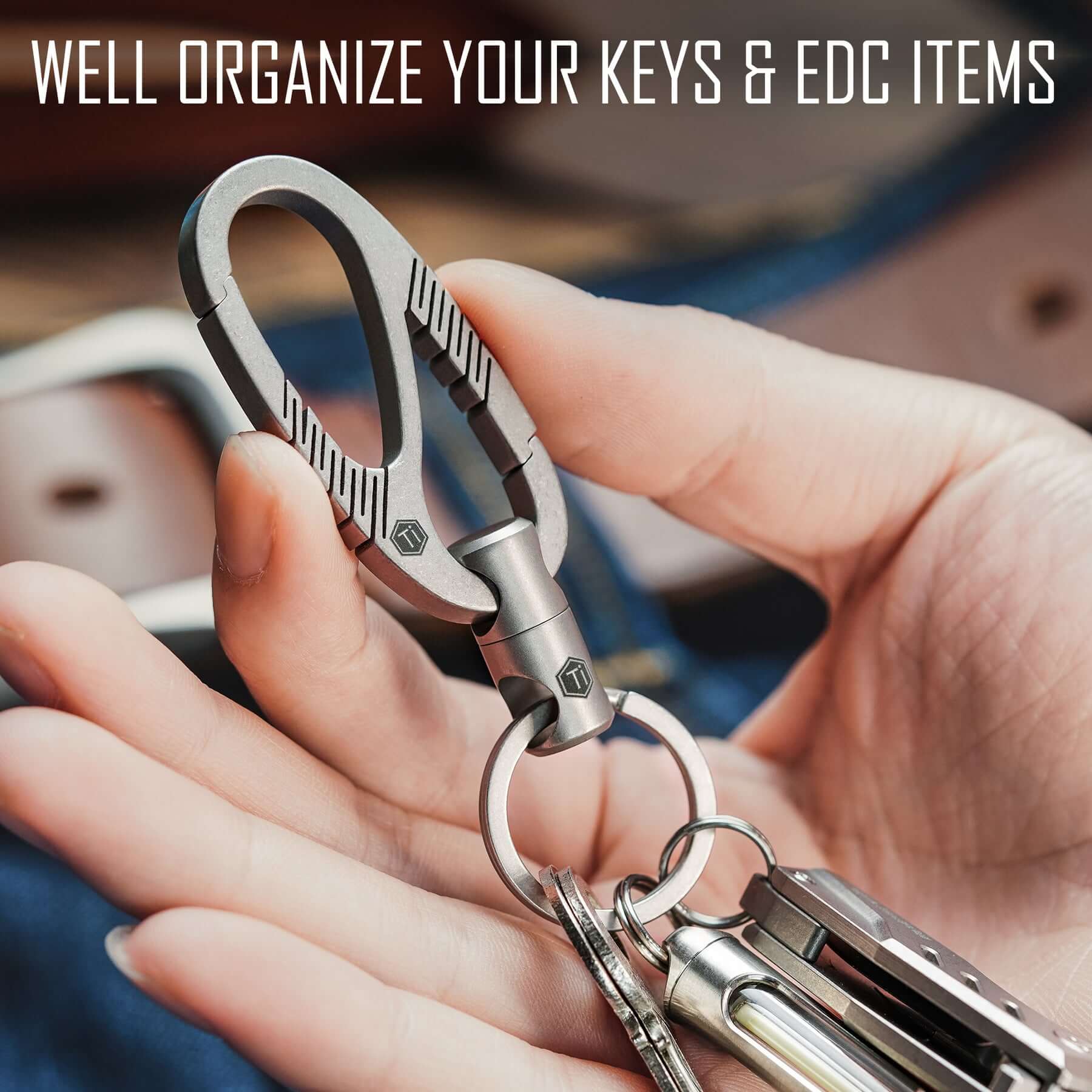 KM09 Titanium Doual Gate Keychain/Connector