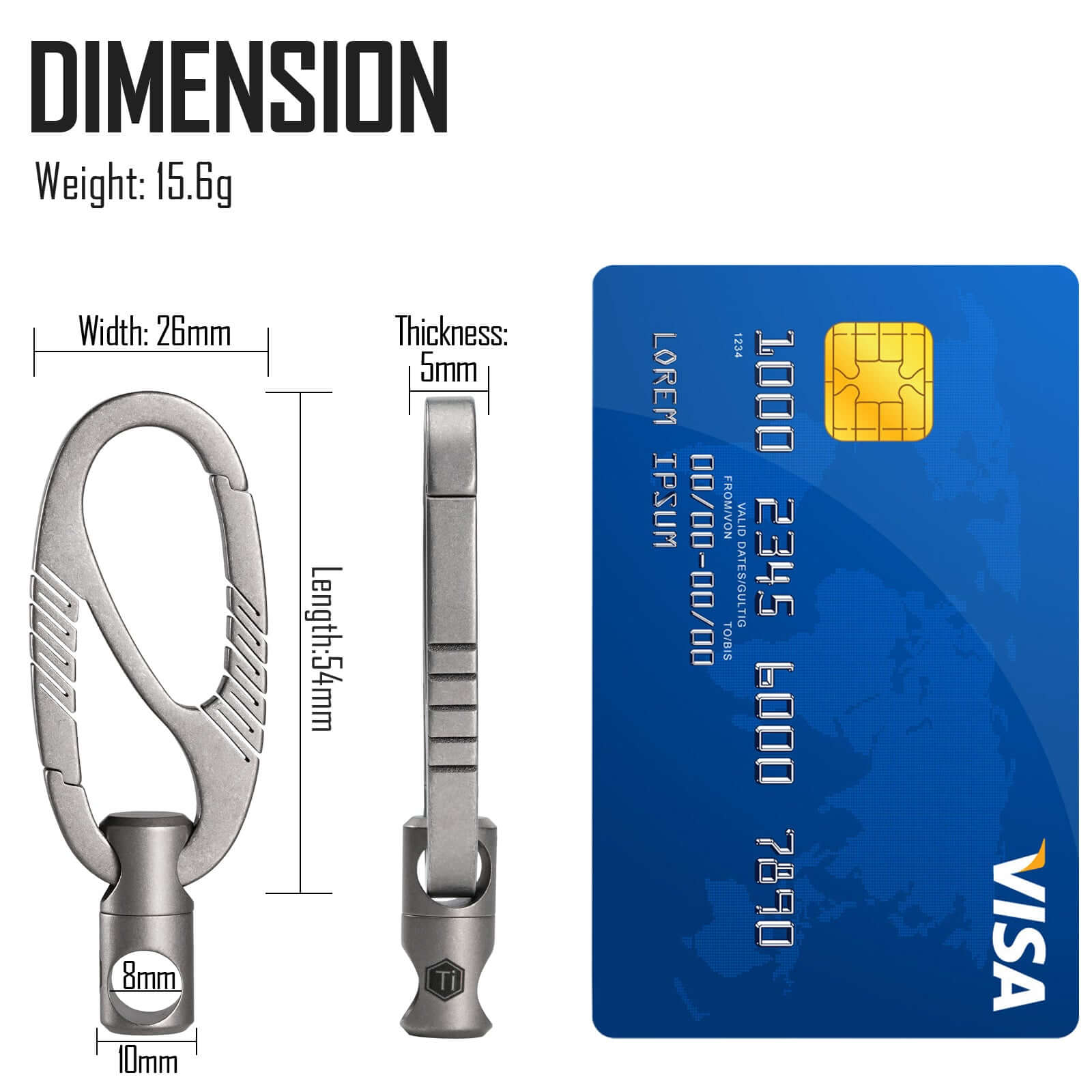 KM09 Titanium Doual Gate Keychain/Connector