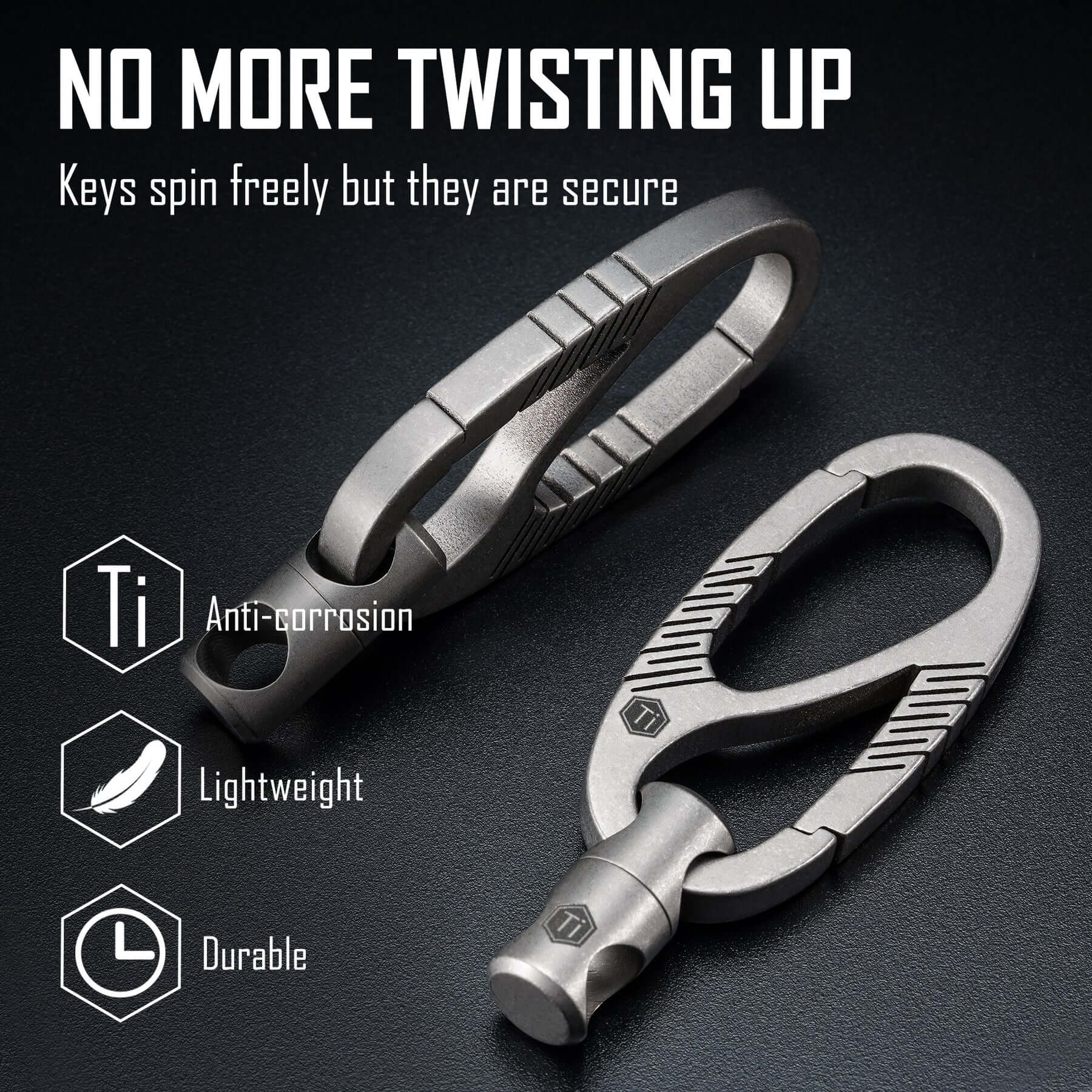 KM09 Titanium Doual Gate Keychain/Connector