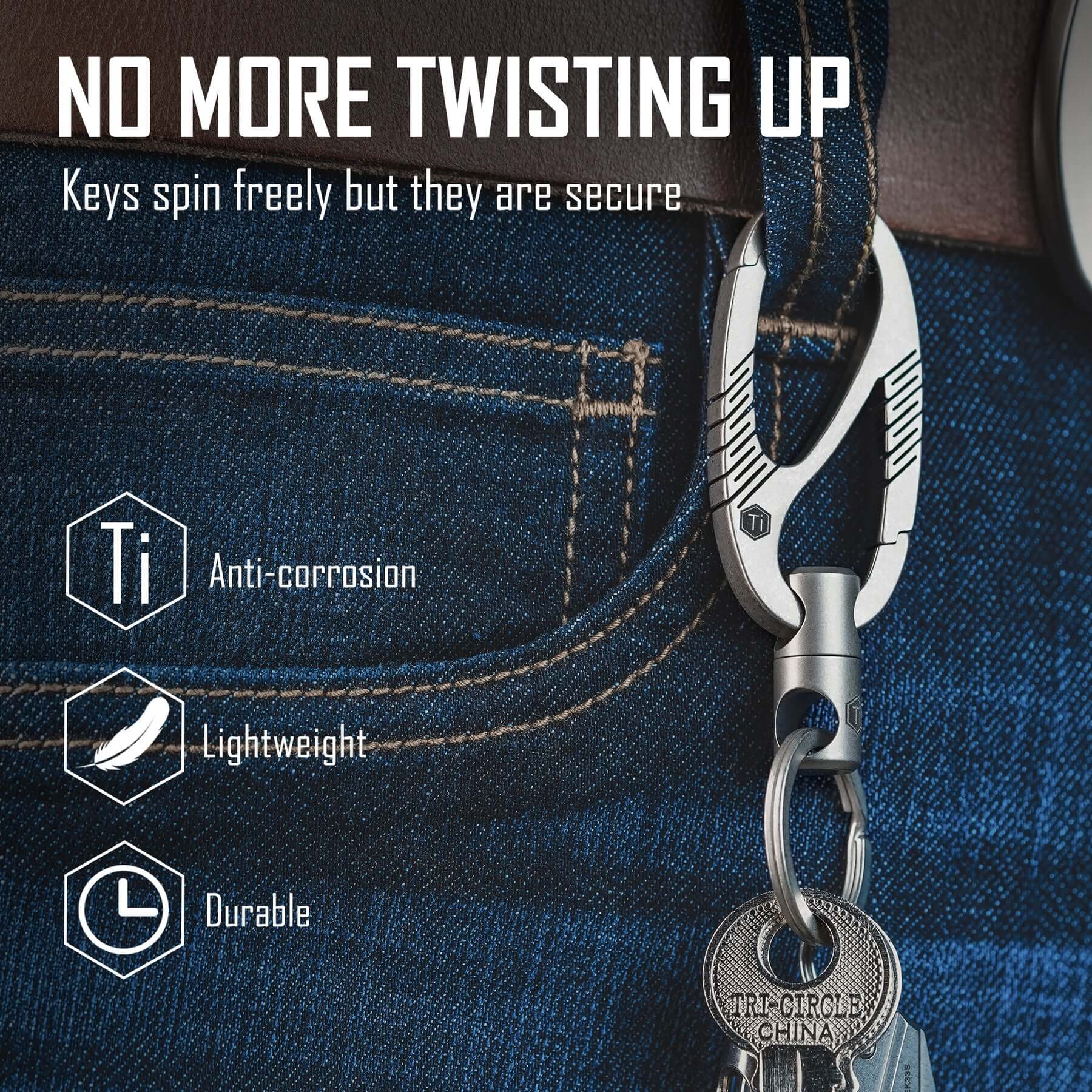 KM09 Titanium Doual Gate Keychain/Connector