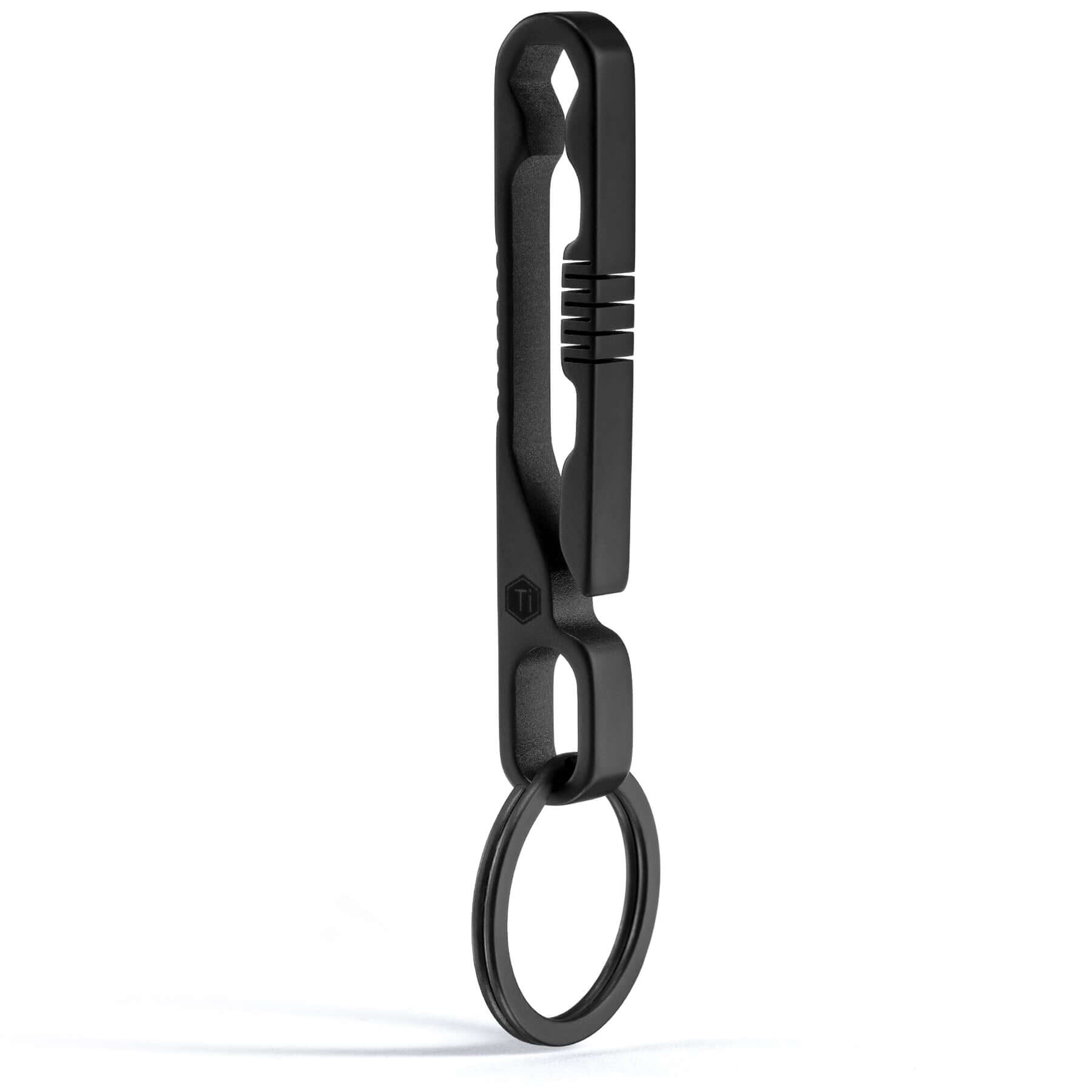 KM07 Titanium Belt Clip Keychain (BLACK)