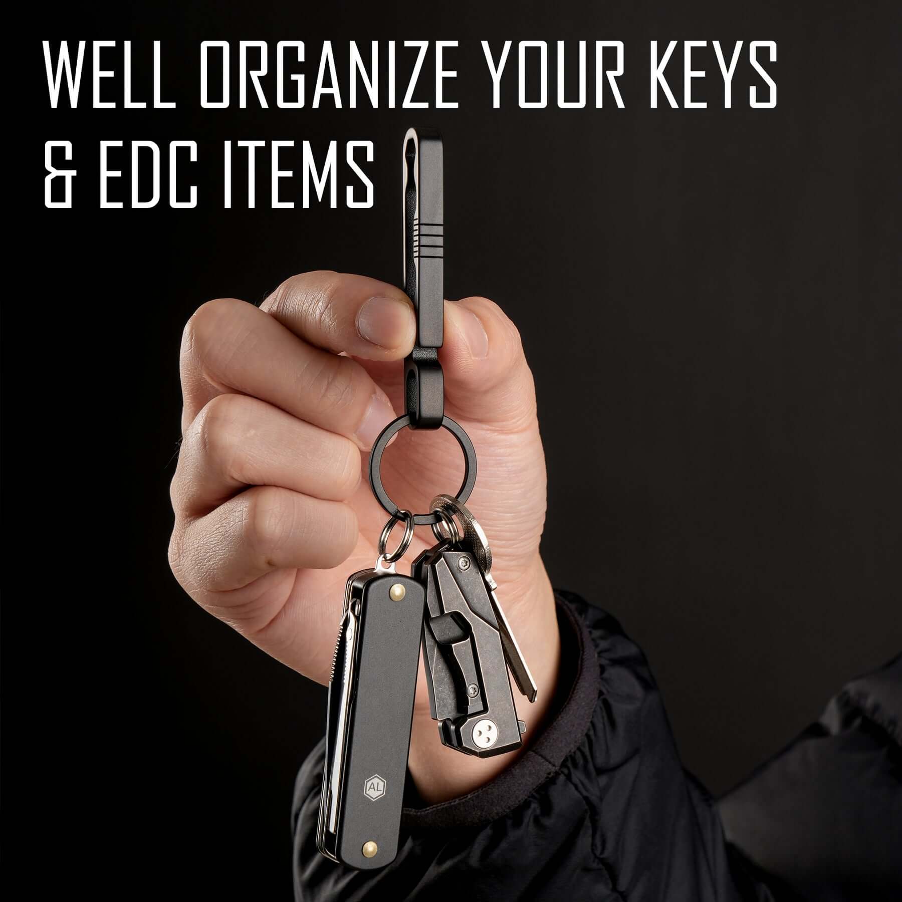 KM07 Titanium Belt Clip Keychain (BLACK)