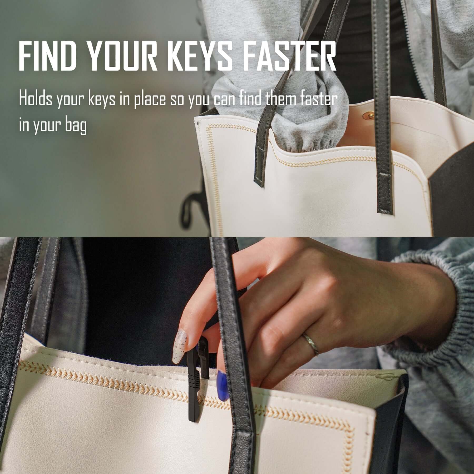 KM07 Titanium Belt Clip Keychain (BLACK)