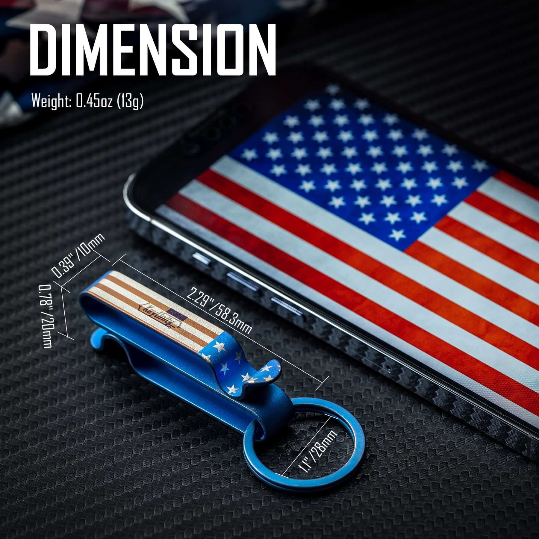 KM00 Titanium Alloy Keychain Belt Clip (Flag)