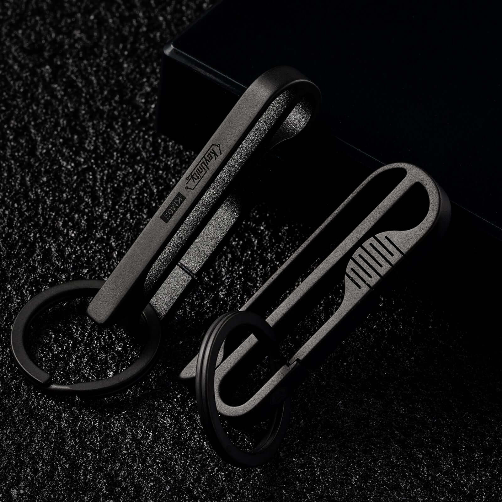 KM03 Titanium Alloy Belt Loop Keychain Clip (PVD BLACK)
