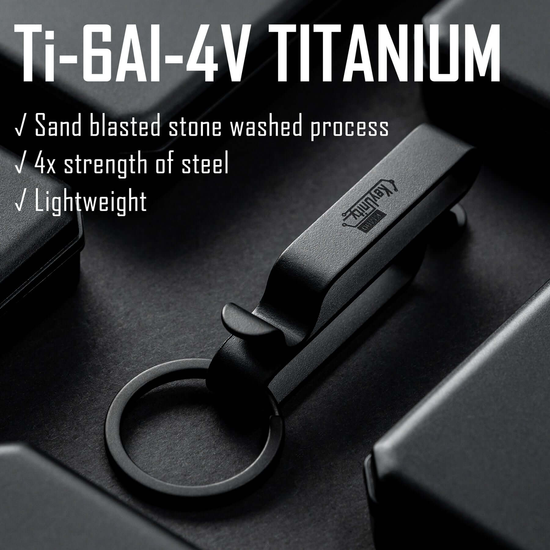 KM00 Titanium Alloy Keychain Belt Clip (BLACK)