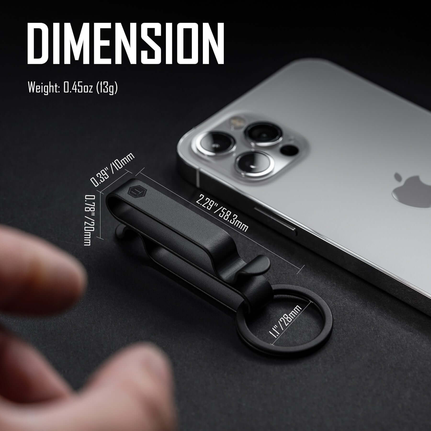 KM00 Titanium Alloy Keychain Belt Clip (BLACK)