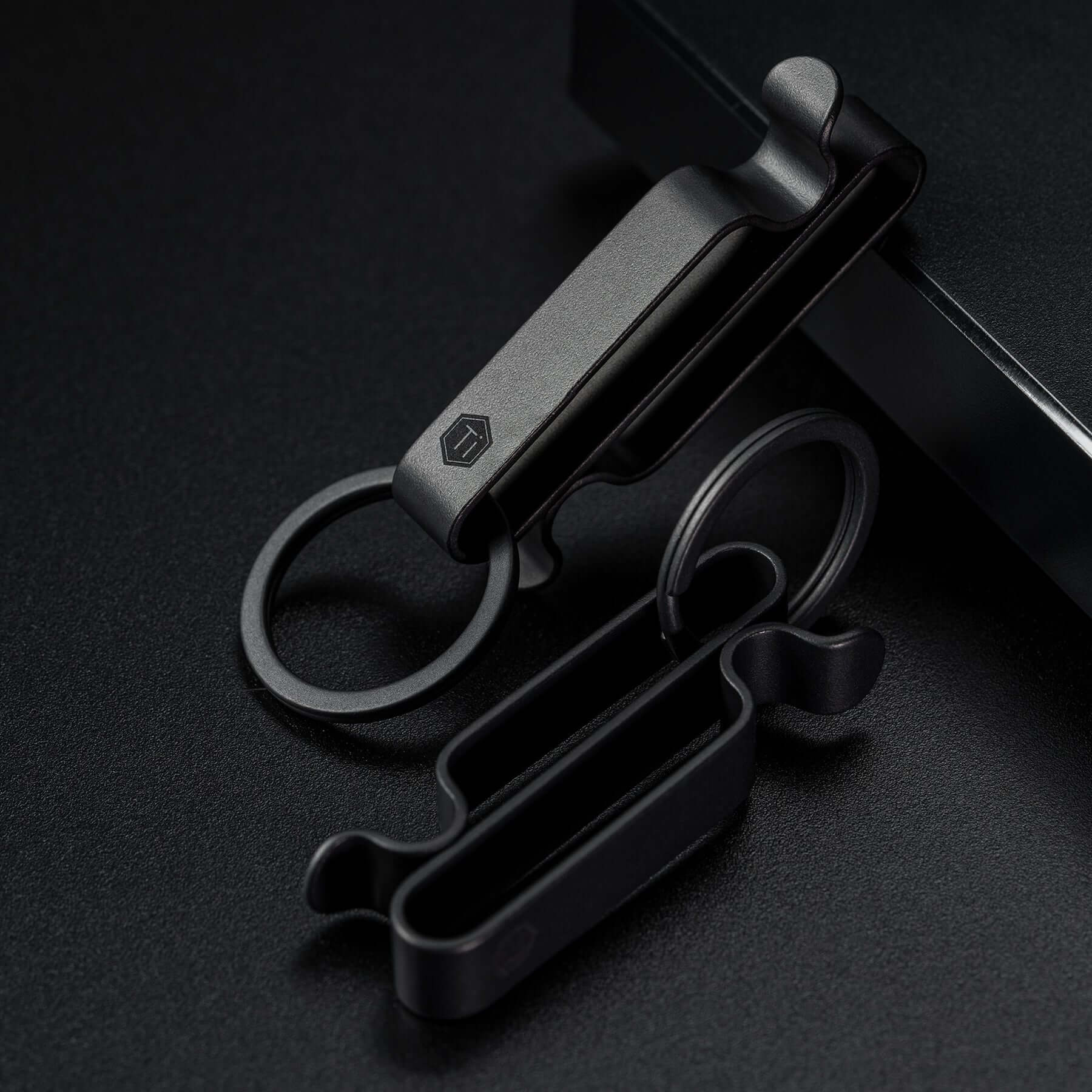 KM00 Titanium Alloy Keychain Belt Clip (BLACK)