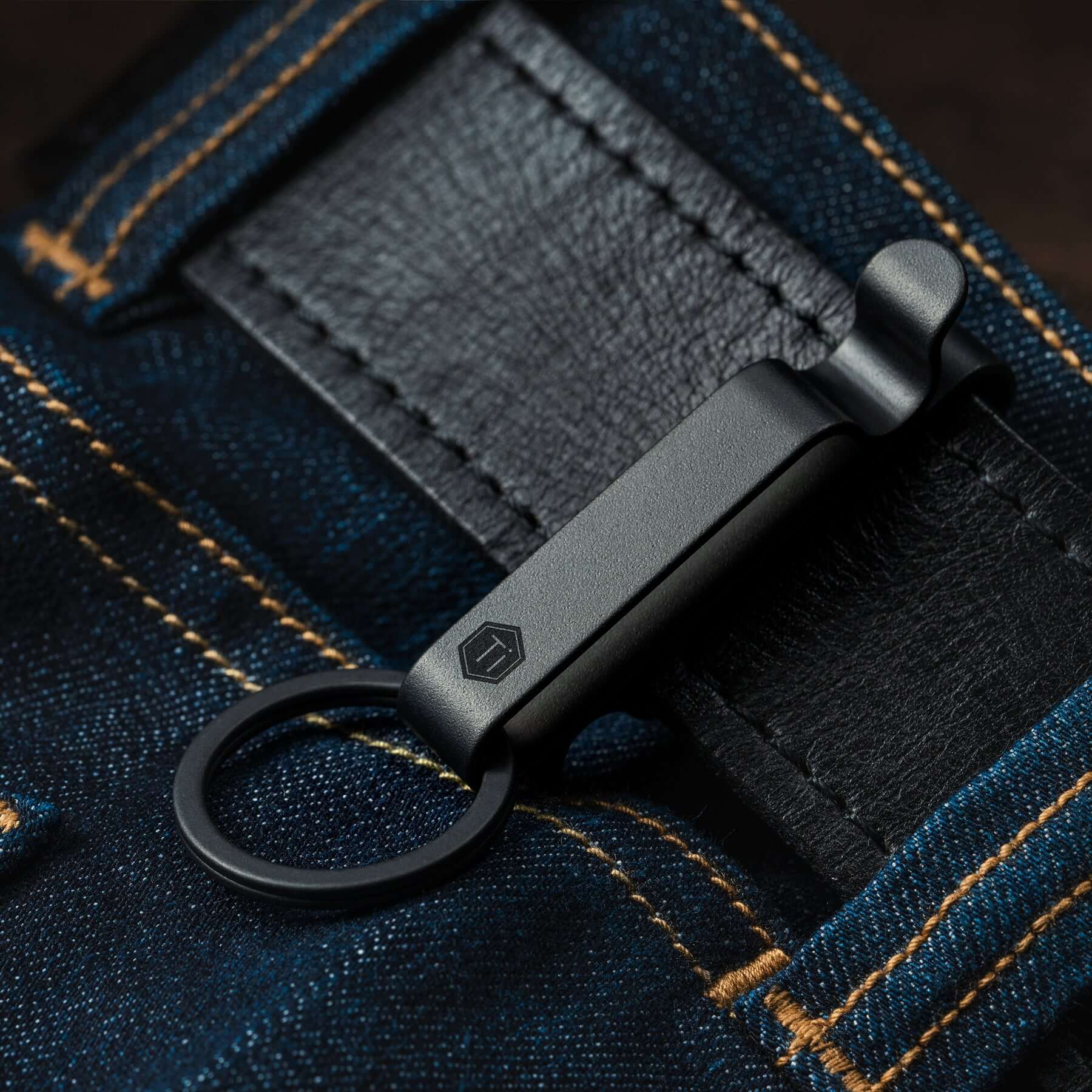 KM00 Titanium Alloy Keychain Belt Clip (BLACK)