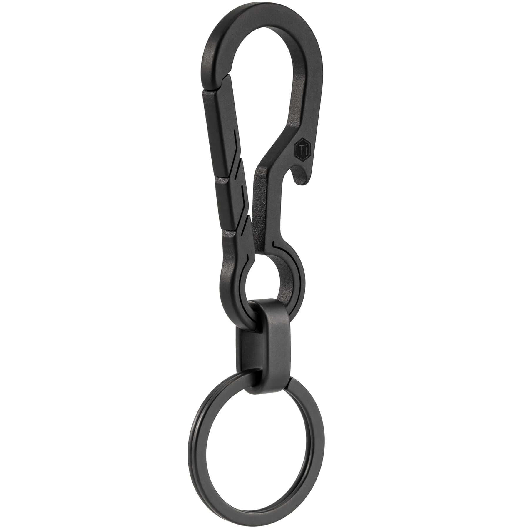 KM01 Titanium Alloy Keychain Clip with Bottle Opener ๏ผBlack๏ผ