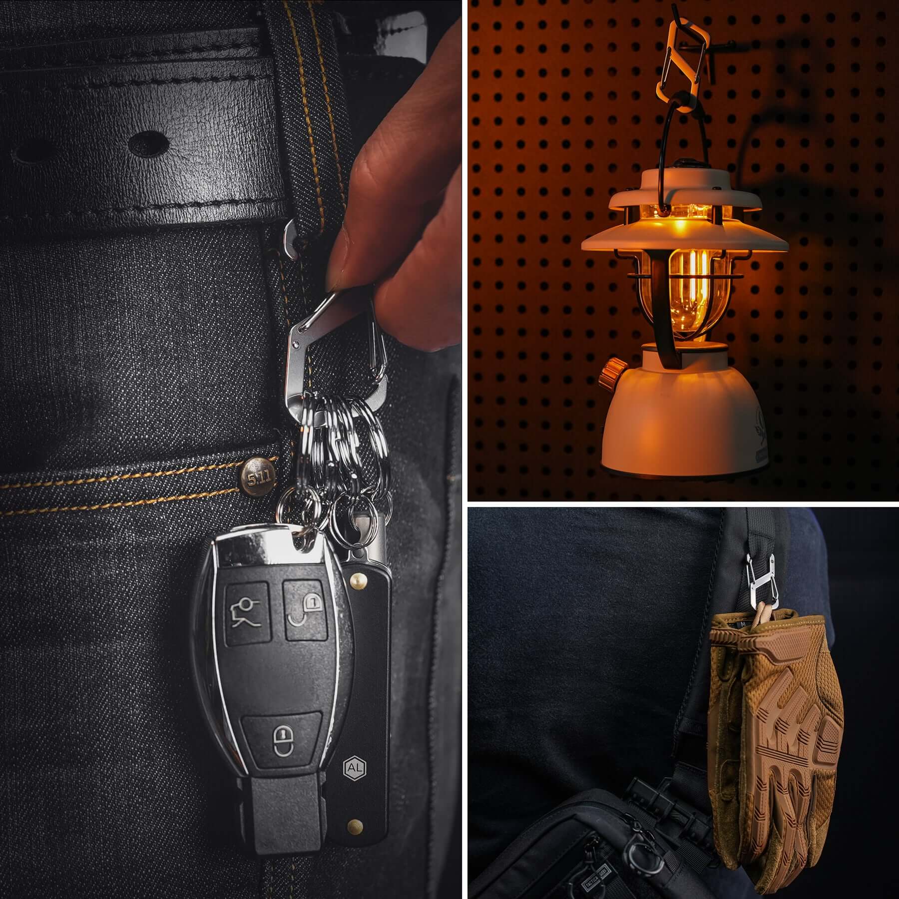 KS07 Anti Lost Stainless Steel Carabiner Clip
