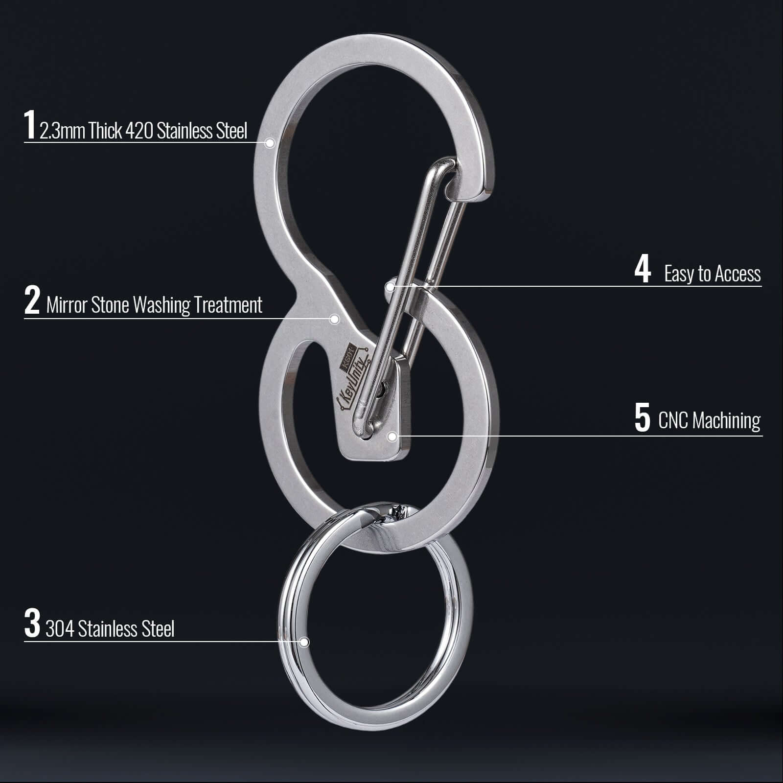 KS01 Quick Release Keychain Carabiner clip