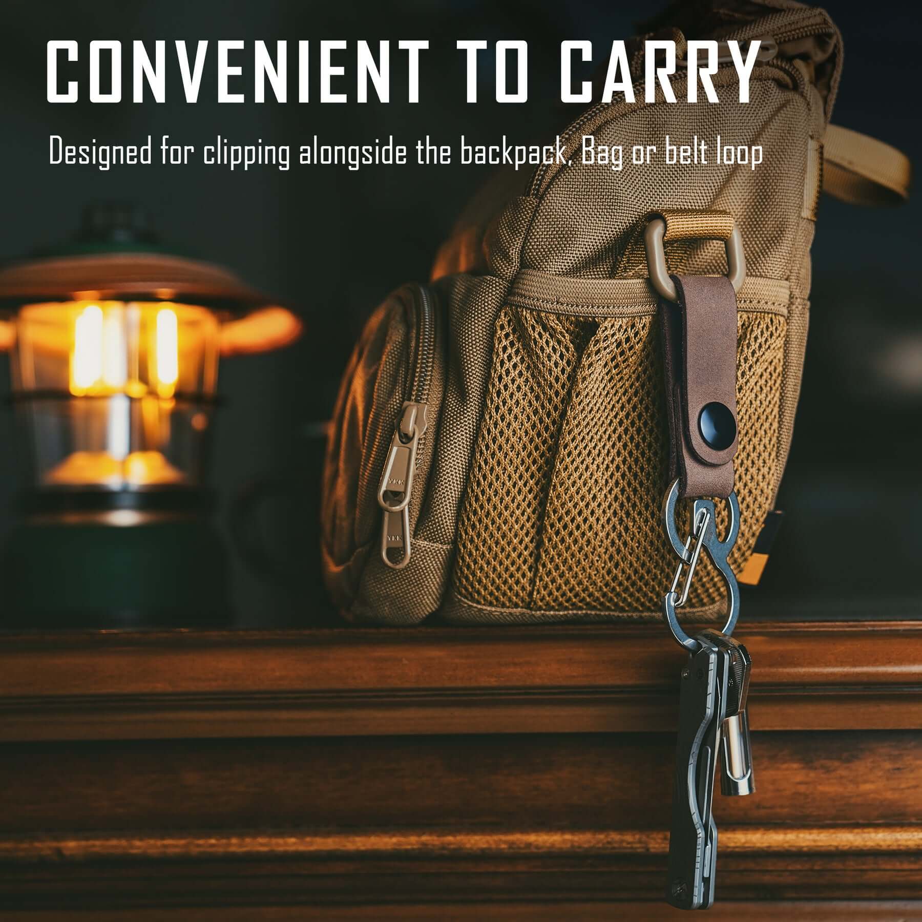 KS03 Anti Lost Stainless Steel Carabiner Clip