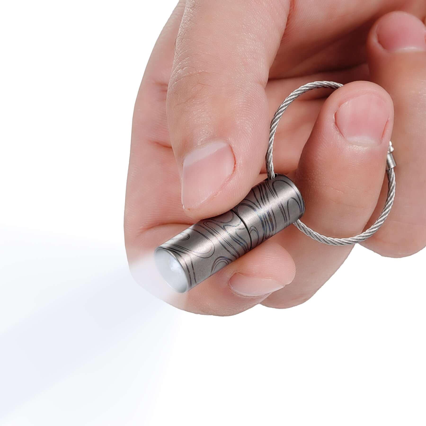 KF00 Titanium Alloy Mini Flashlight (Suminagashi Pattern)