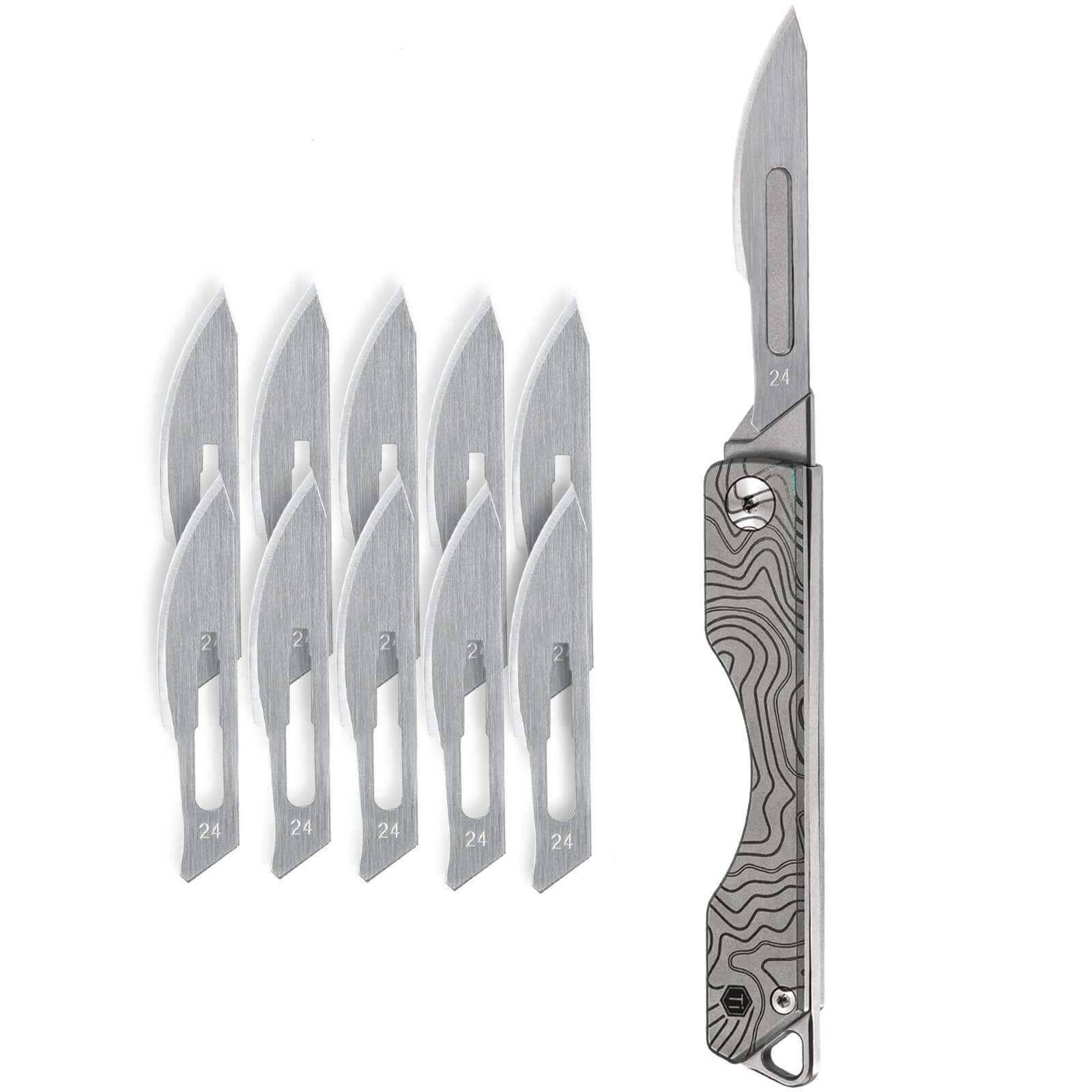 KK01 Titanium Pocket Knife with #24 Replaceable Blade