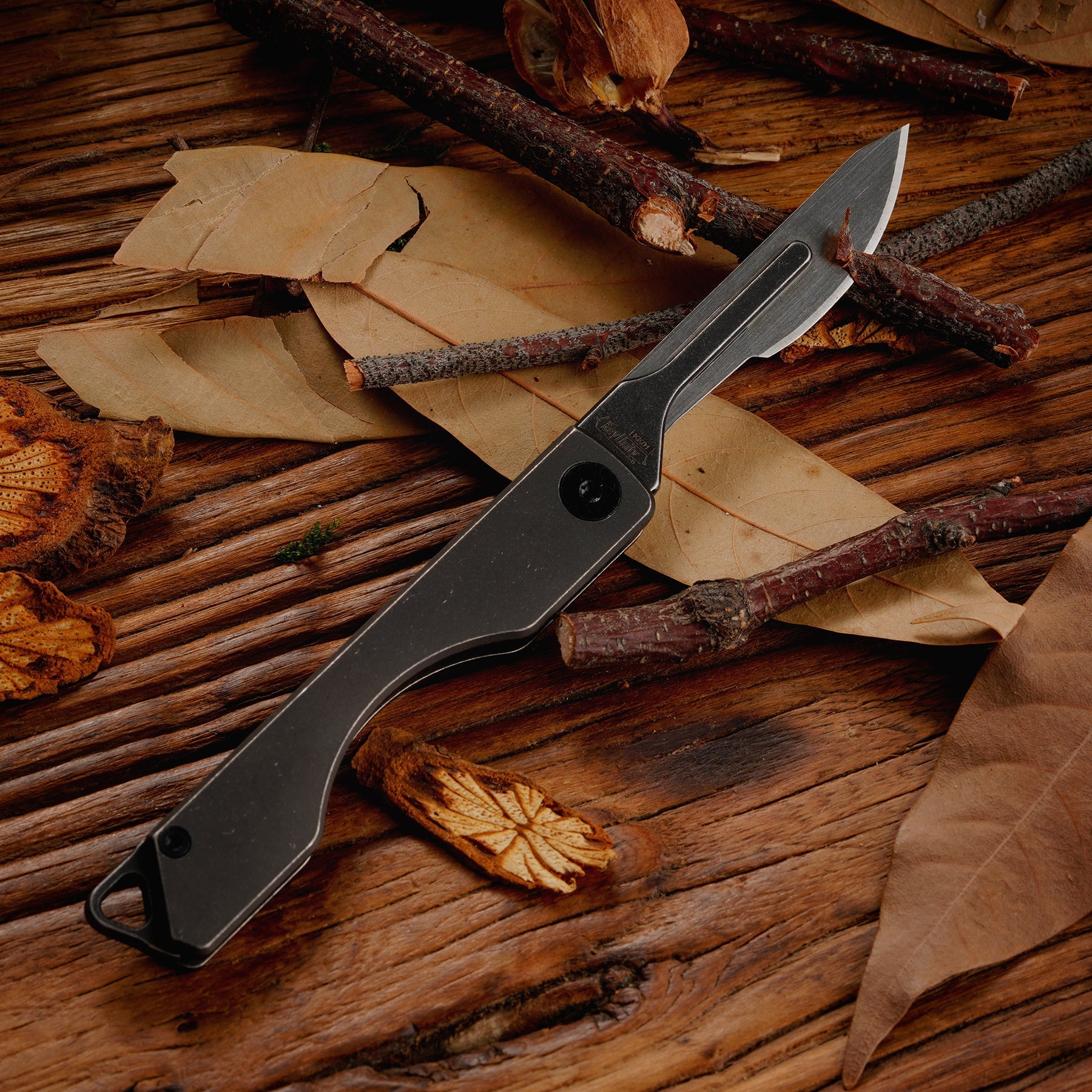 KK01BK Titanium Folding Knife with #24 Replaceable Blade (PVD Black)