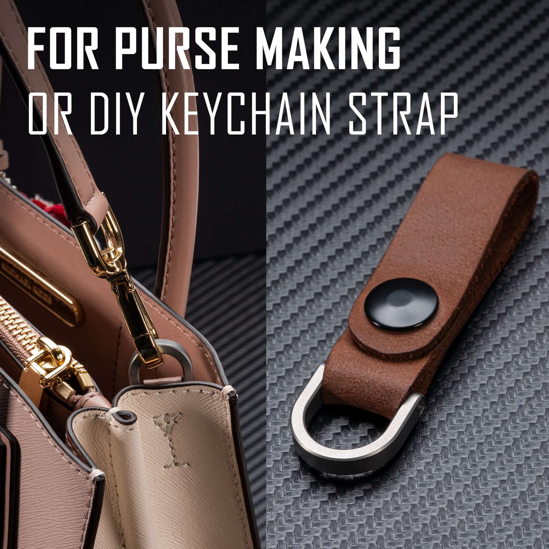 KA17 Titanium D Shaped Key Ring