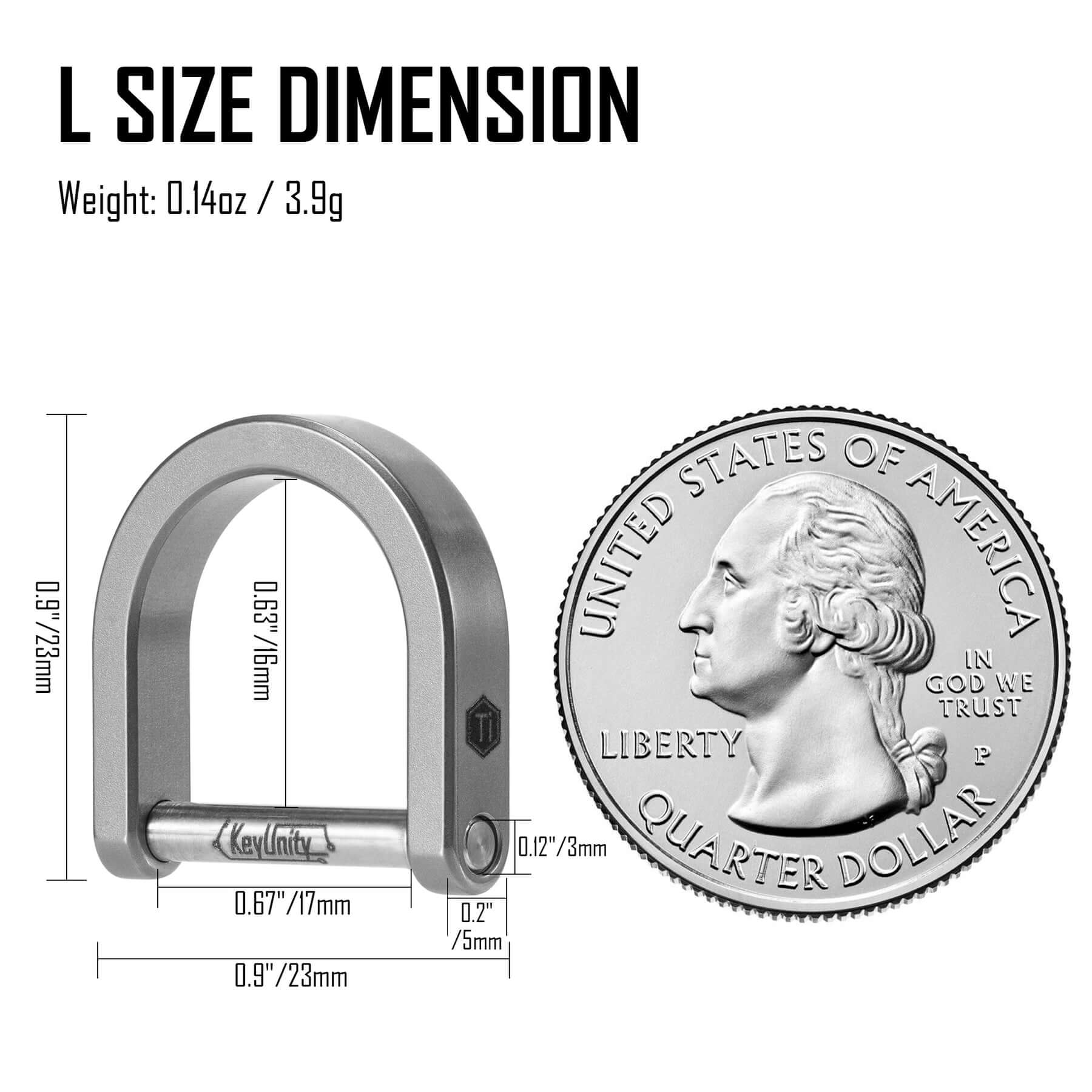 KA17 Titanium D Shaped Key Ring