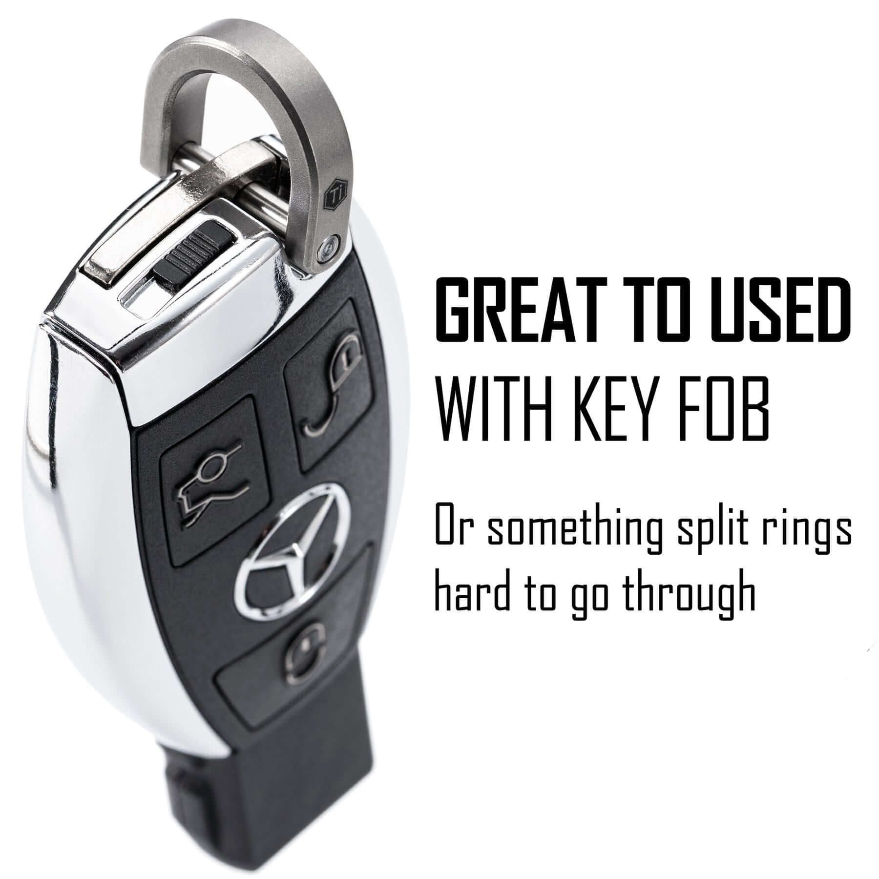 KA17 Titanium D Shaped Key Ring