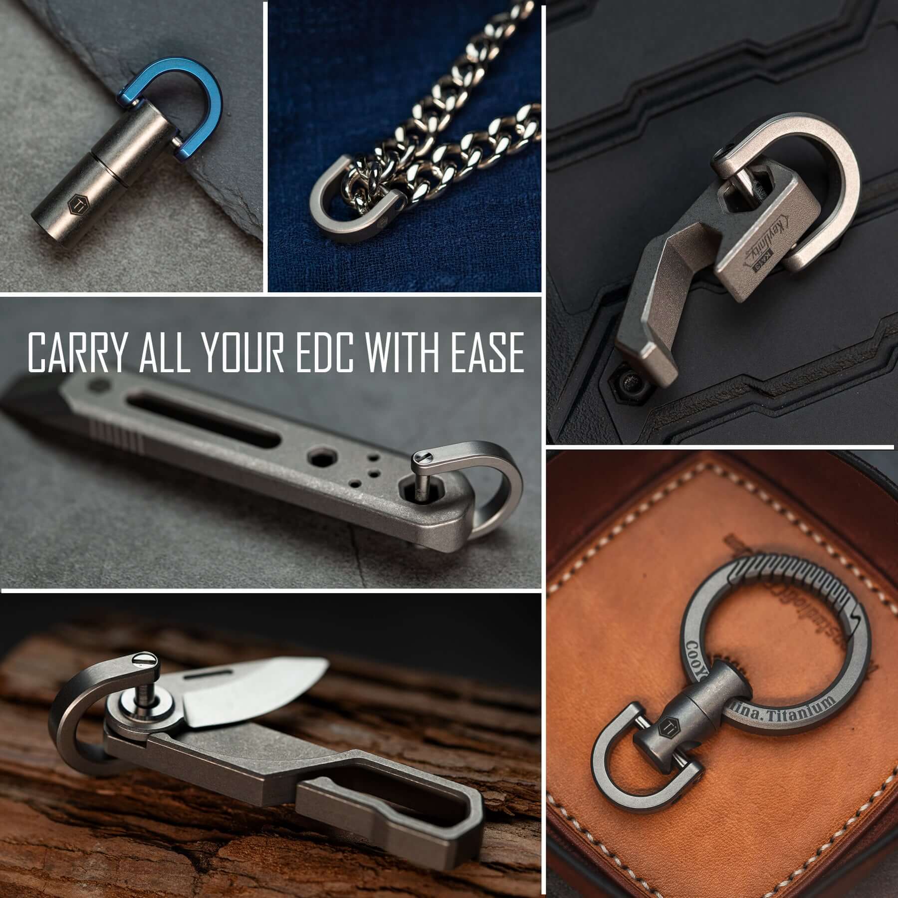 KA17 Titanium D Shaped Key Ring