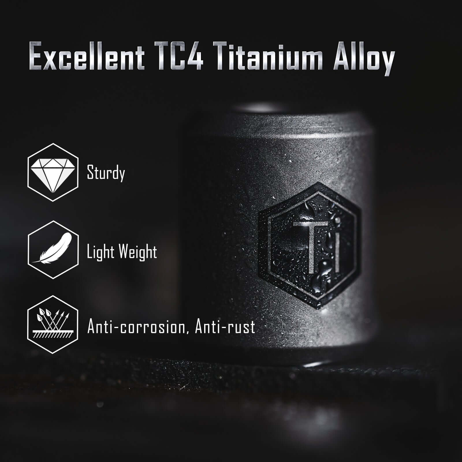 KA01 Ti-6Al-4V Bead-2 Pcs Landyard Beads Outdoor EDC Accessories