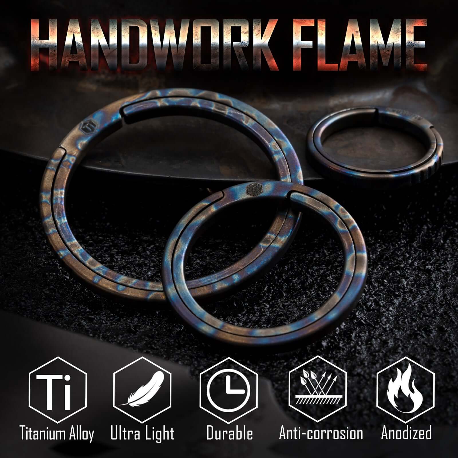 KA02HF TITANIUM KEY RING SET