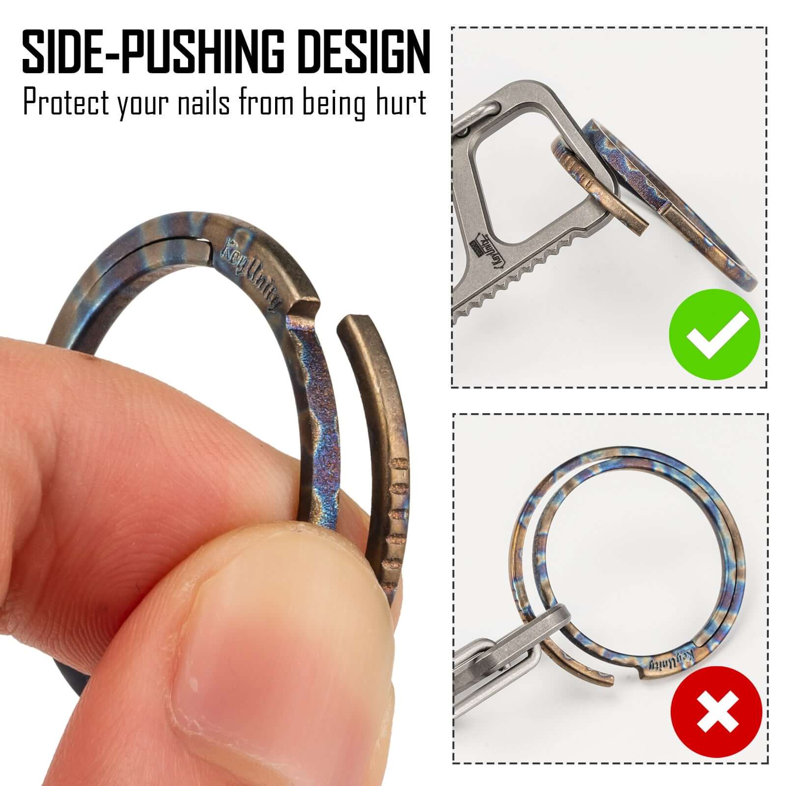 KA02HF TITANIUM KEY RING SET