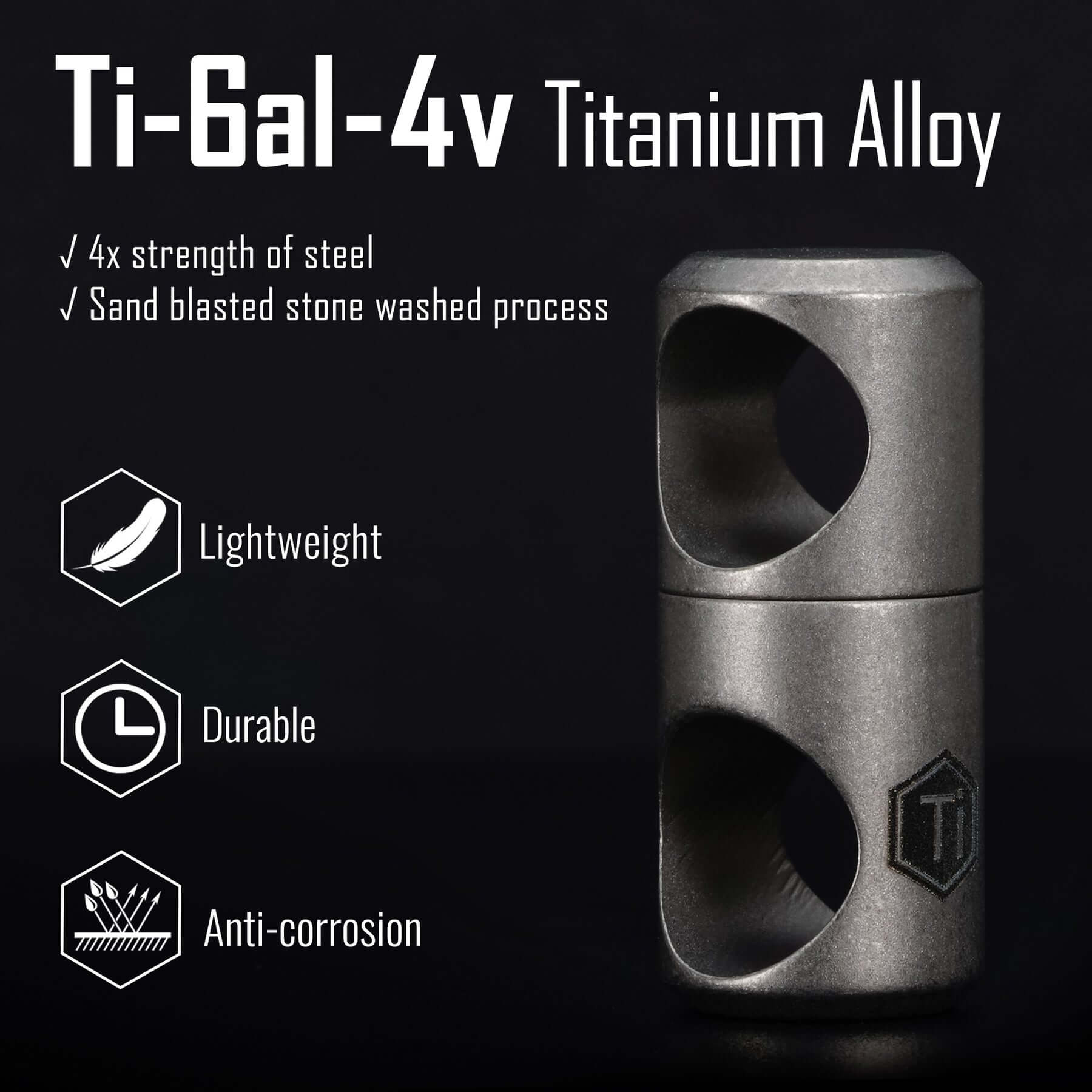 KA07 Titanium Swivel Keychain Connector for Carabiner & Split Ring 2pcs