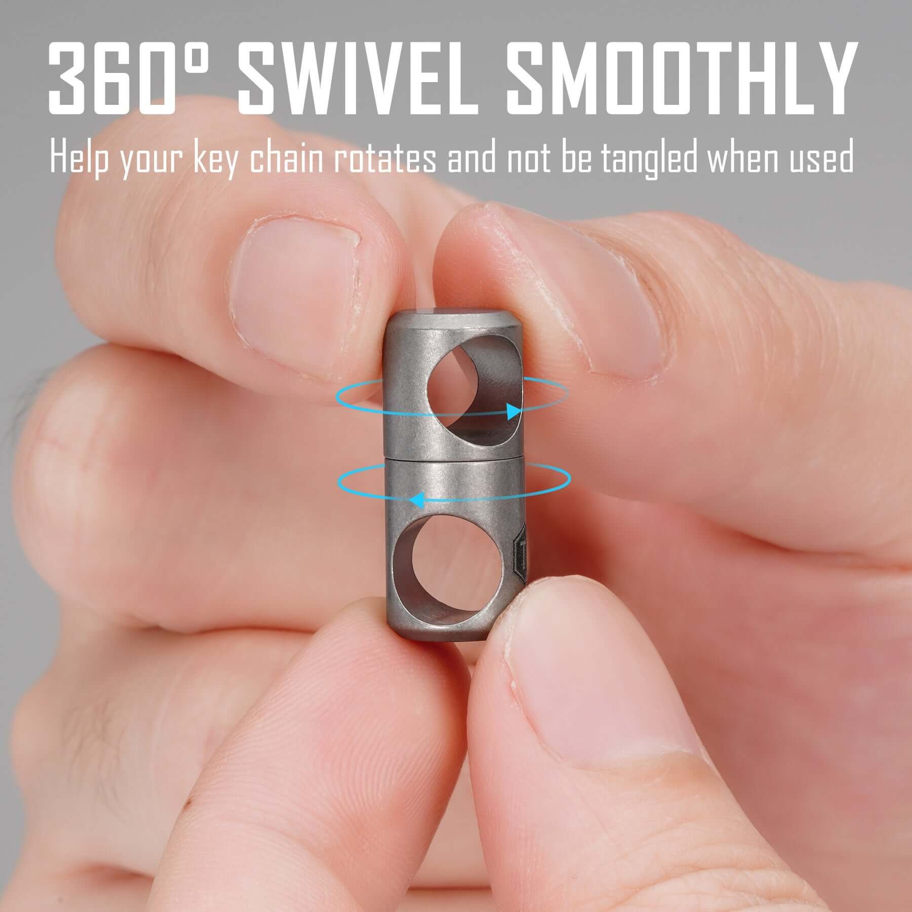 KA07 Titanium Swivel Keychain Connector for Carabiner & Split Ring 2pcs