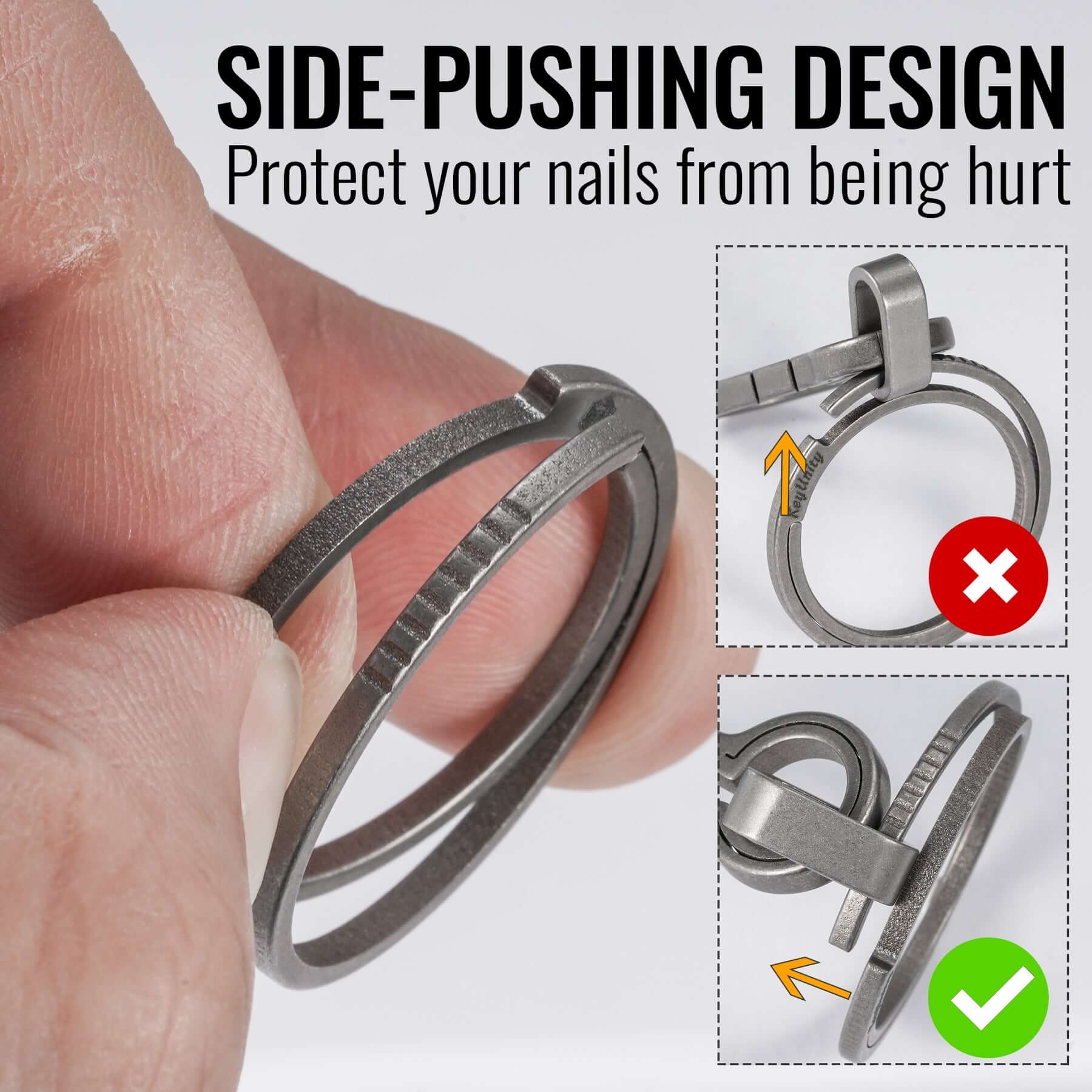 KA02 Titanium Alloy Key Ring Set (3 Pcs Set)