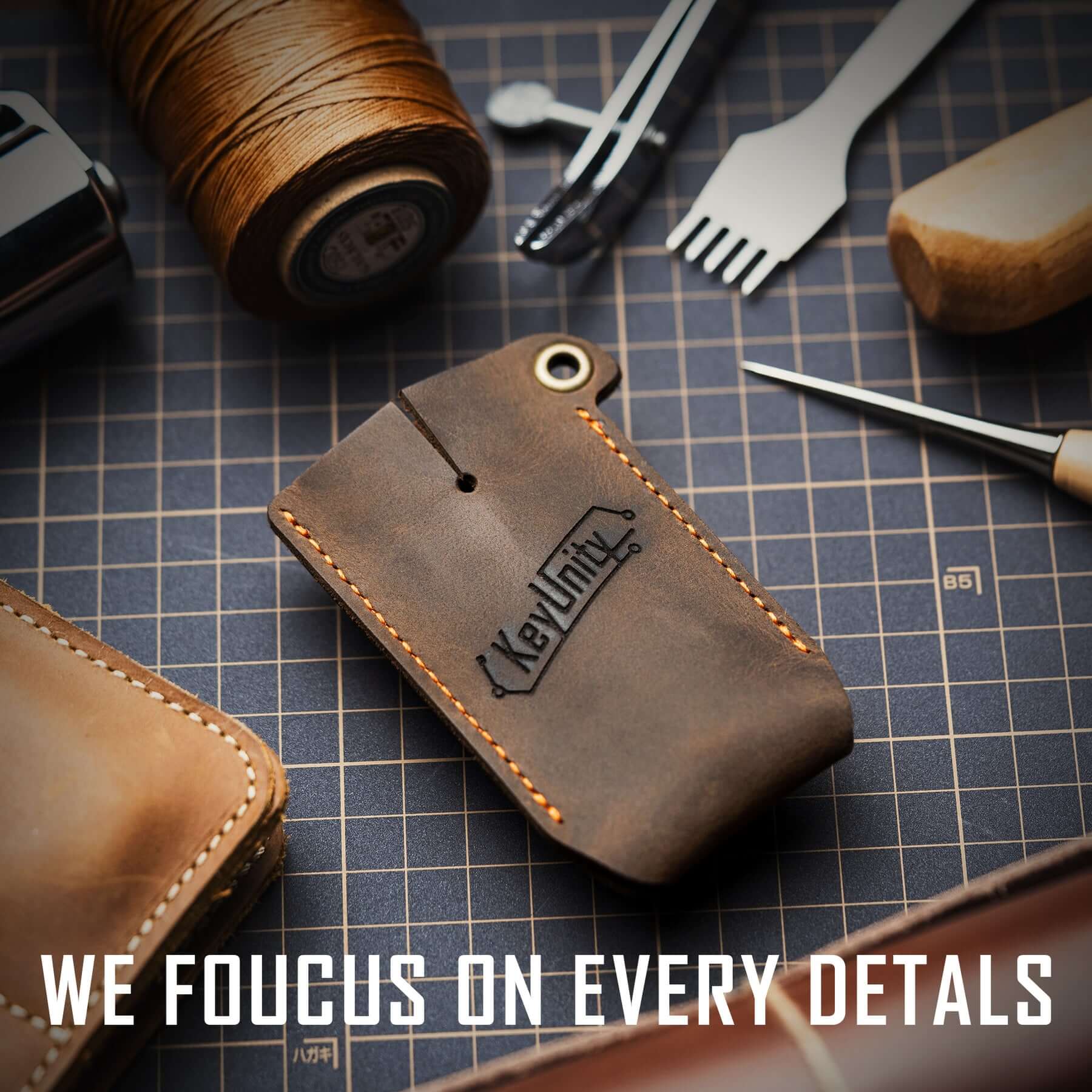 KA16 Leather Sheath EDC Pocket Organizer Hand Stitched Slip Pouch