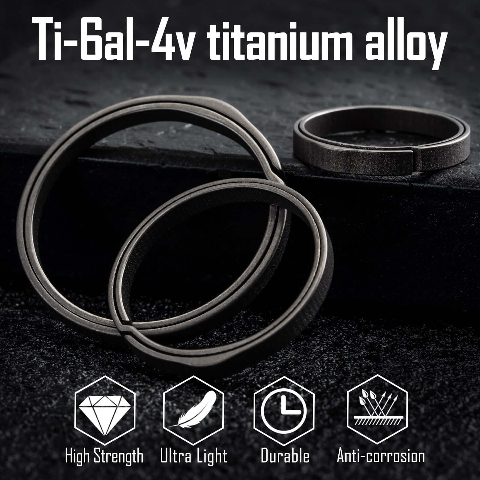 KA21 Titanium Alloy Key Ring Set(1l+4m)