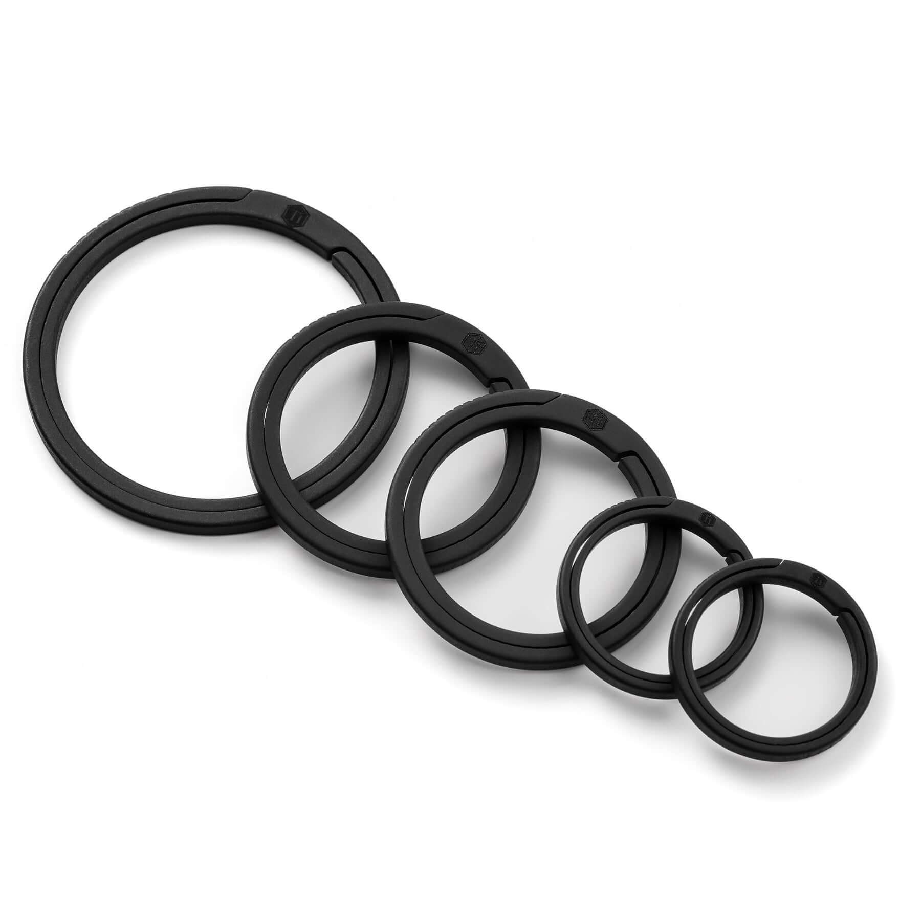 KA12 Titanium Alloy Key Ring Set (1l+2m+2s)(Black)