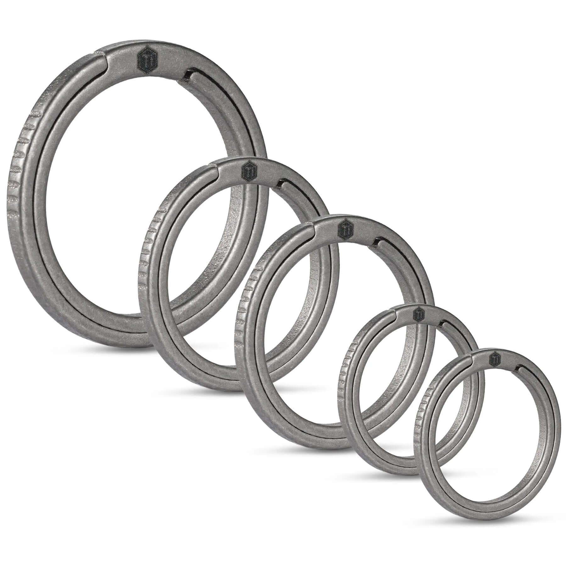 KA12 Titanium Alloy Key Ring Set (1l+2m+2s)(Black)