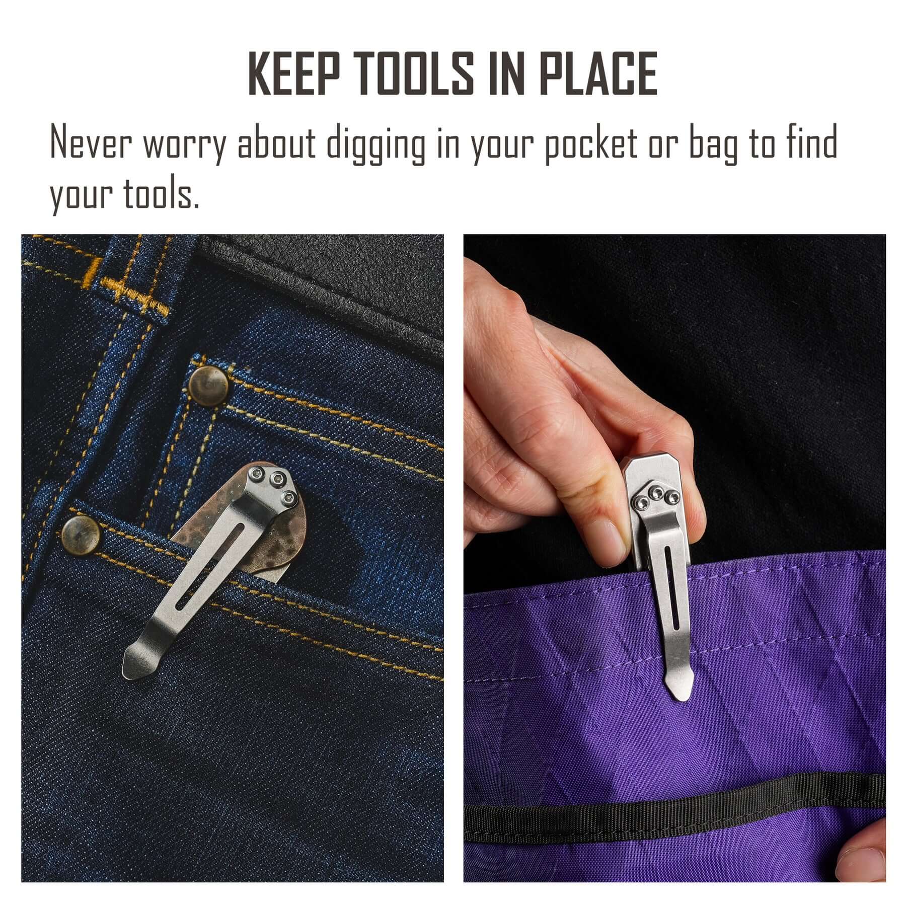 KA23 Stainless Steel Pocket Clip