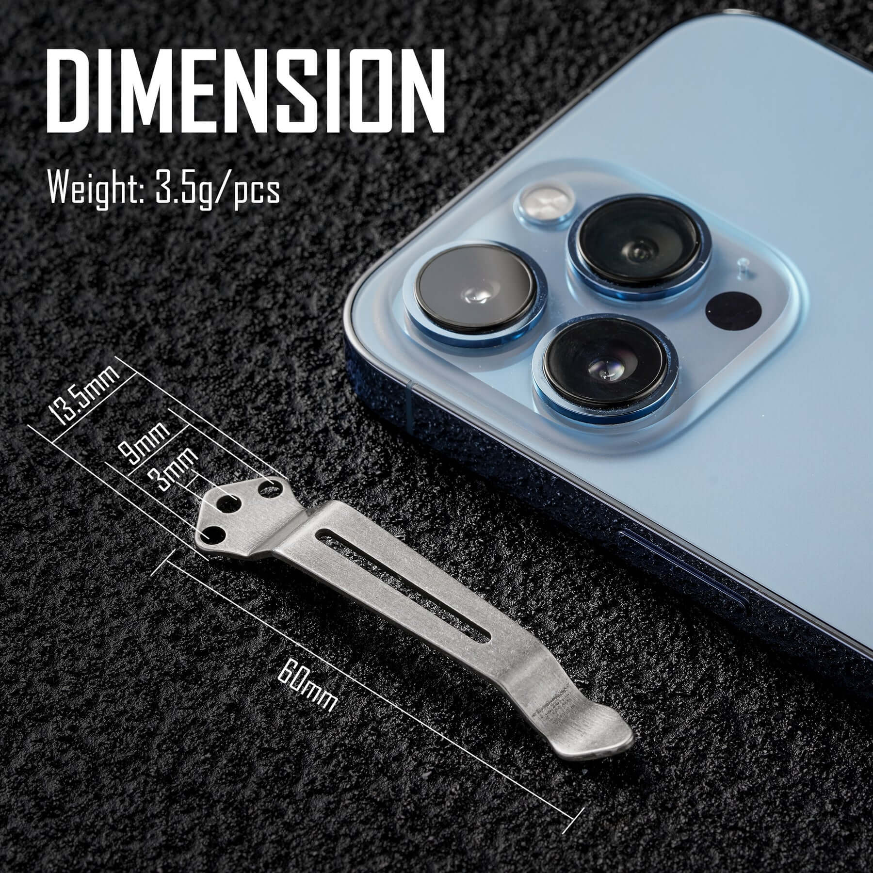 KA23 Stainless Steel Pocket Clip