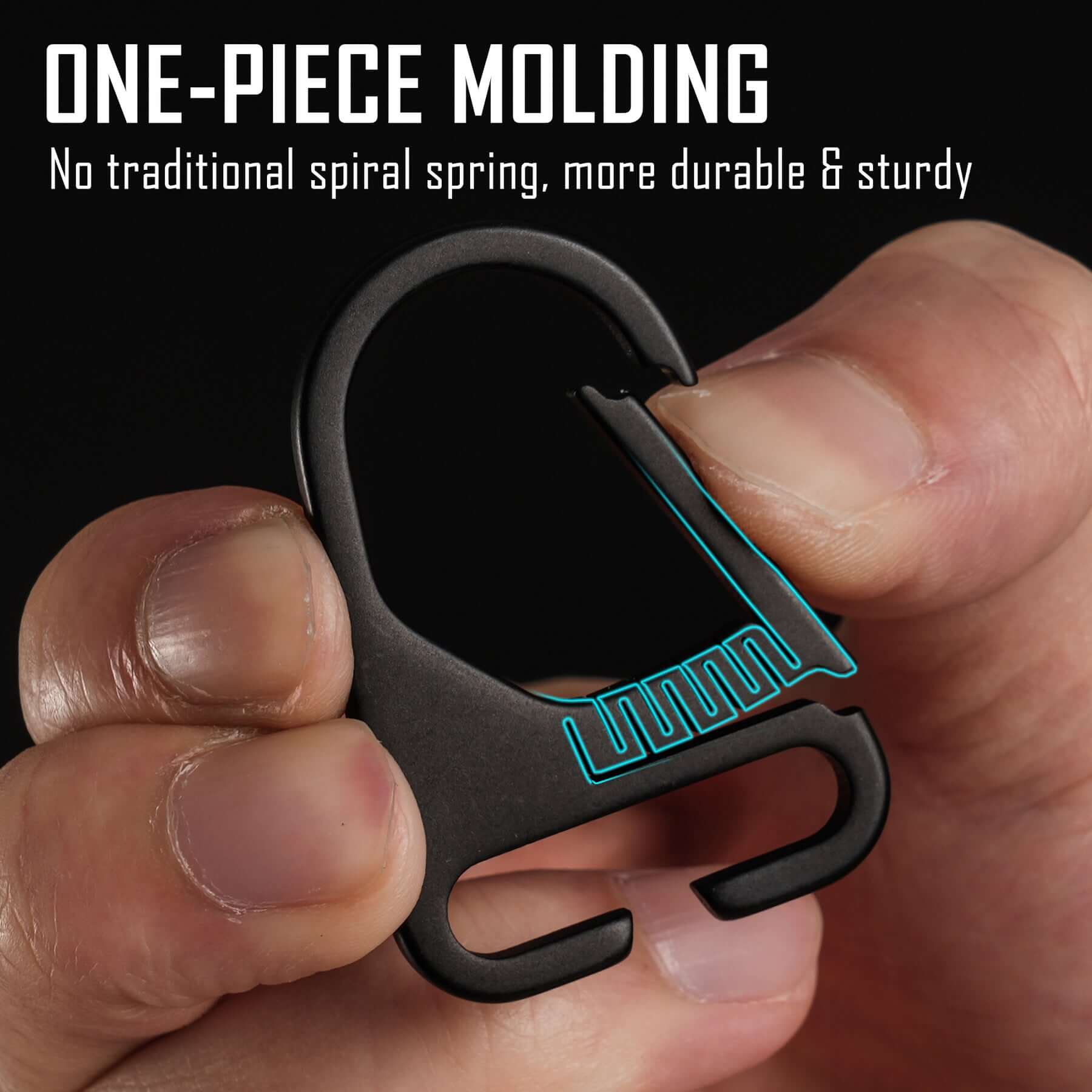 KB00 Titanium Carabiner Clip (BLACK)