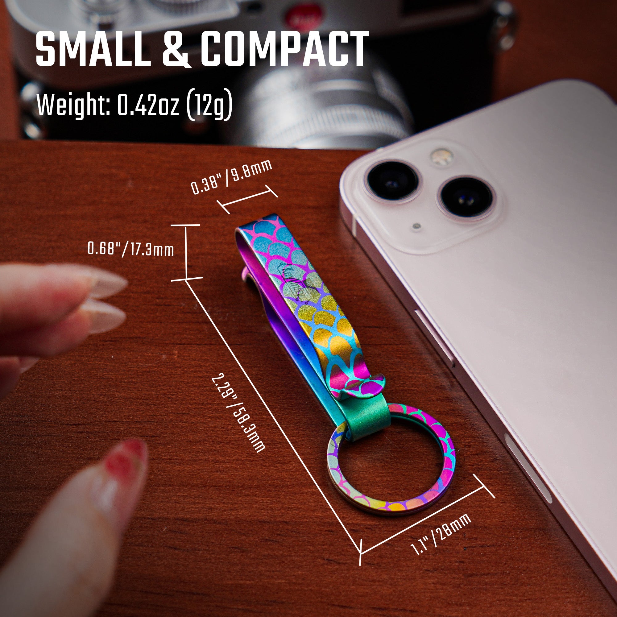 KM00 Titanium Decoration Clip Double Side Keychain Hook