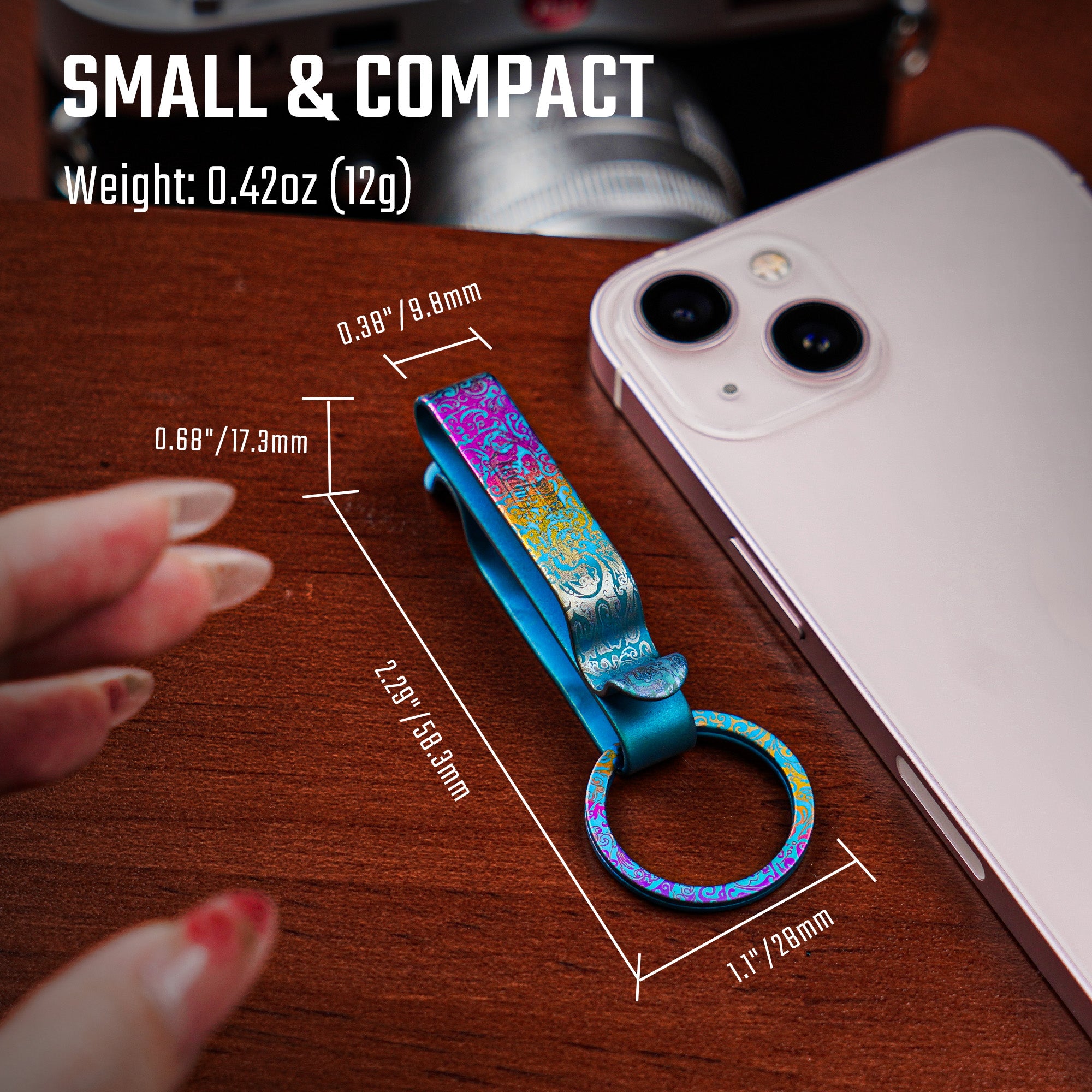 KM00 Titanium Decoration Clip Double Side Keychain Hook